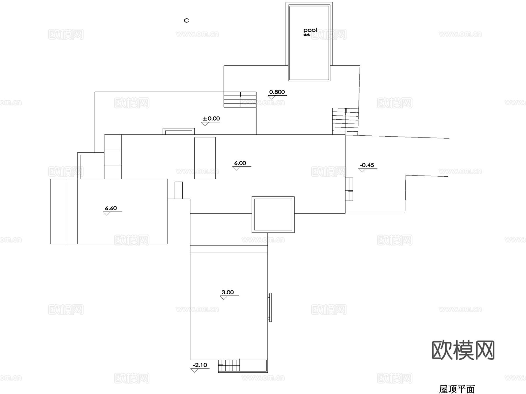 现代二层民宿别墅建筑结构CAD施工图cad施工图