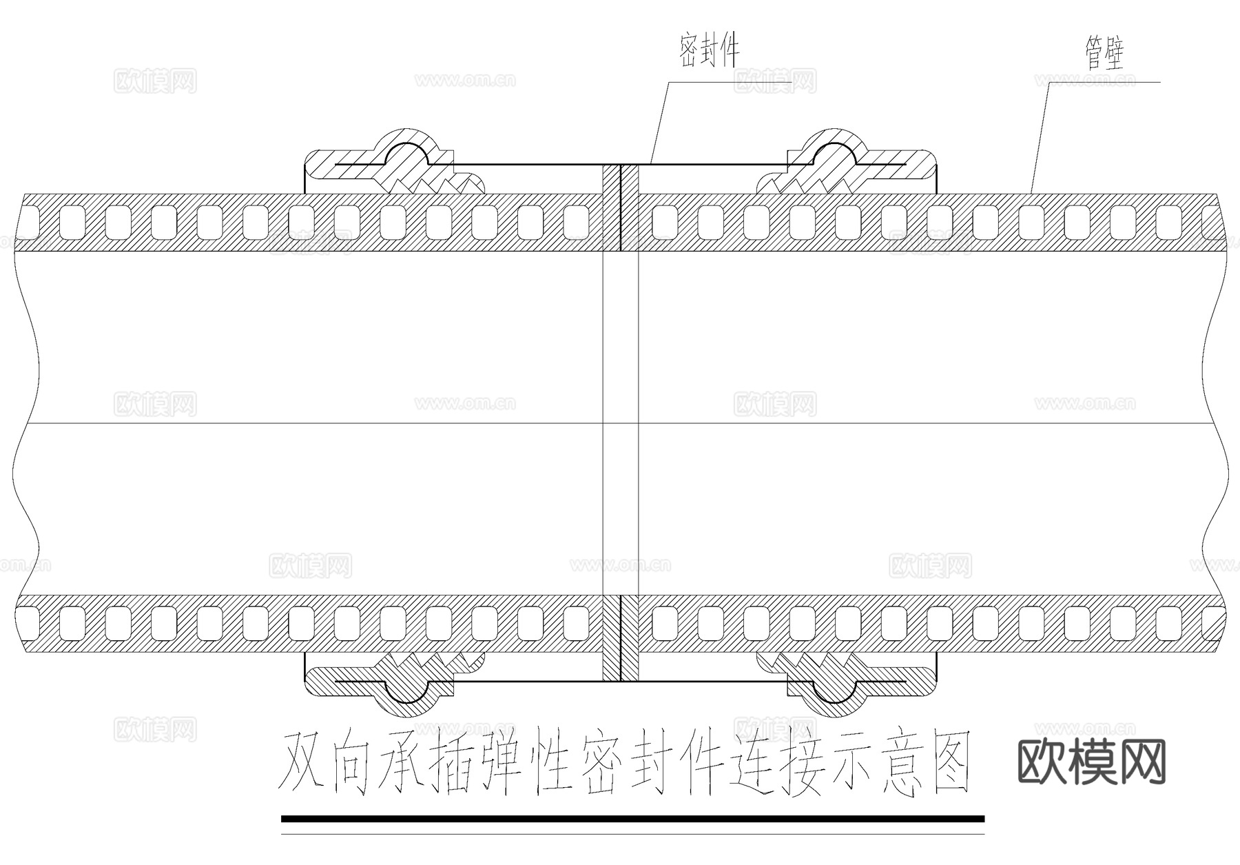 HDPE管道 检查井连接节点cad施工图