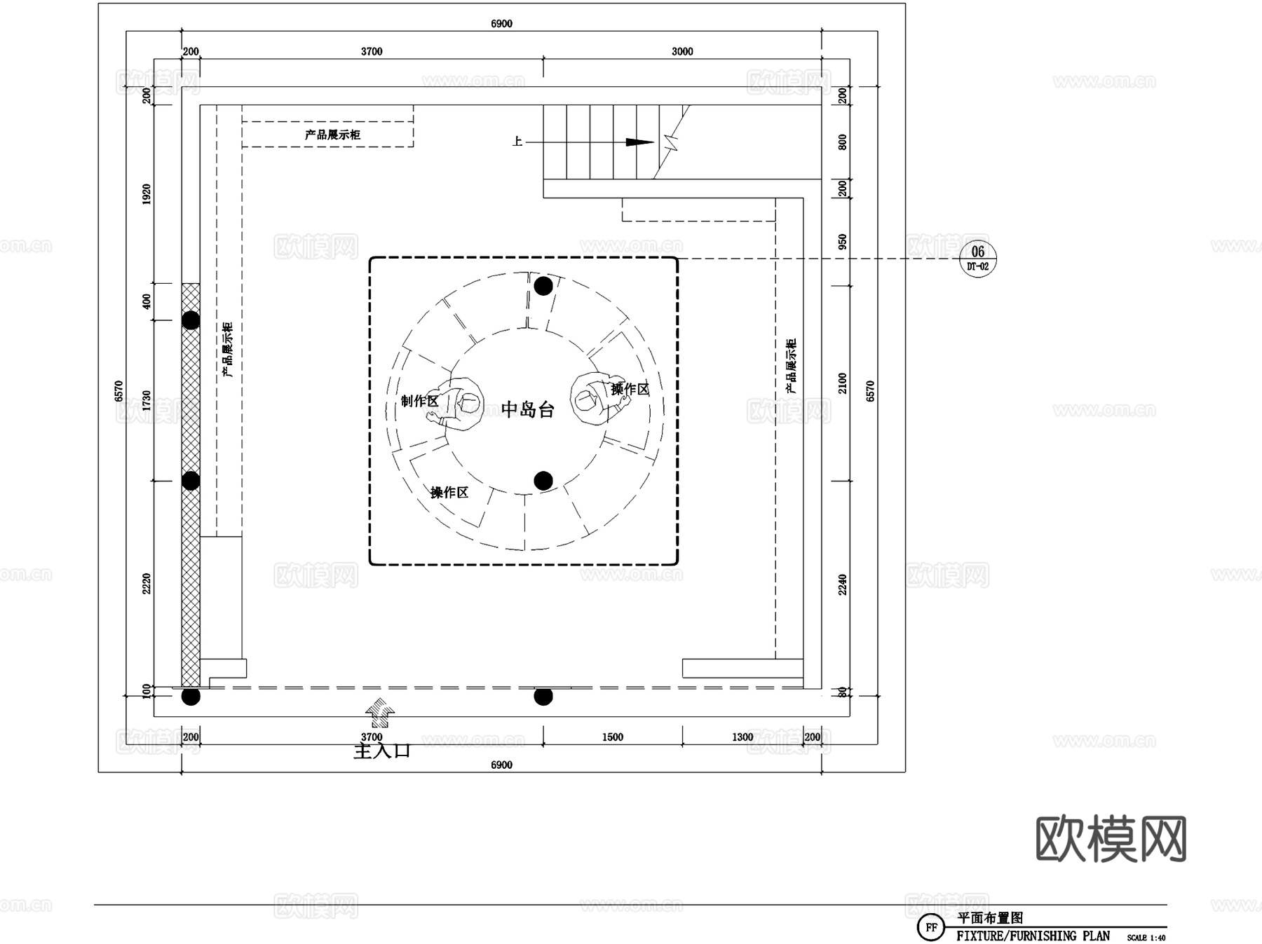 崇州熊猫主题特产文创店室内工装CAD施工图cad施工图