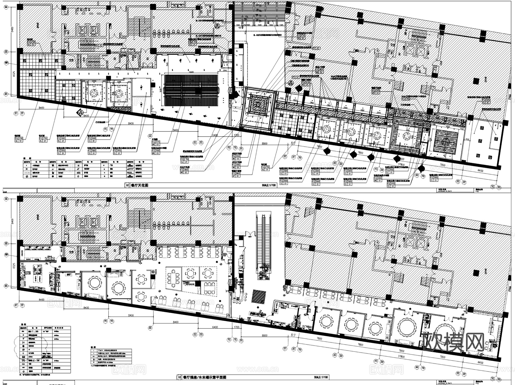 购物中心麒麟阁餐厅室内工装CAD施工图cad施工图