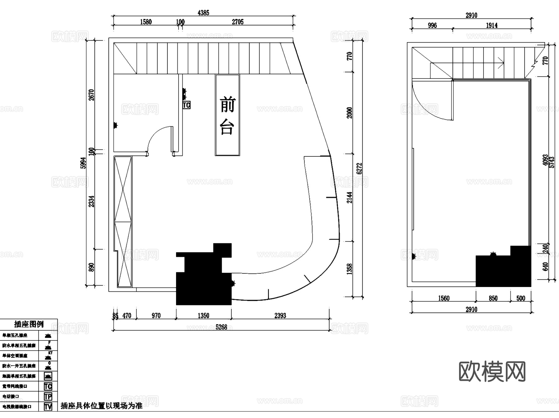 深圳海岸城猫咖商铺室内装饰CAD施工图+SUcad施工图