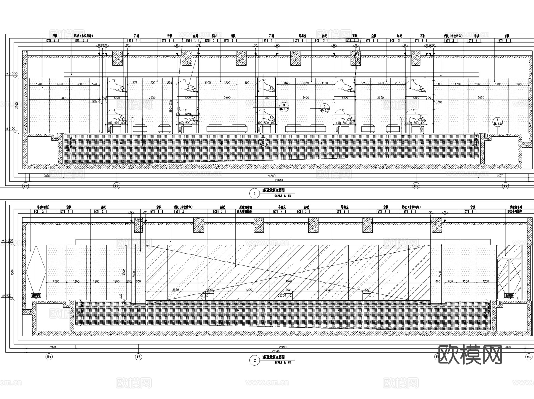 温州华润鹿角湾会所室内工装CAD施工图cad施工图