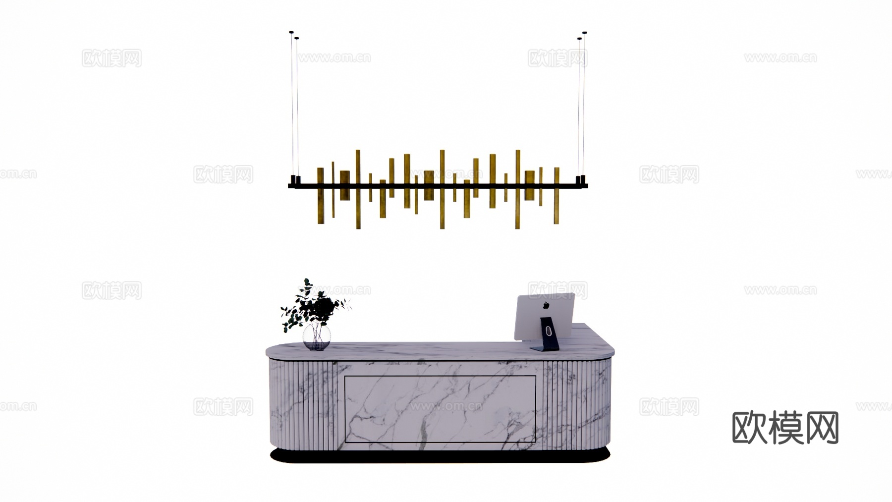 酒店前台 工位 办公室 展厅su模型