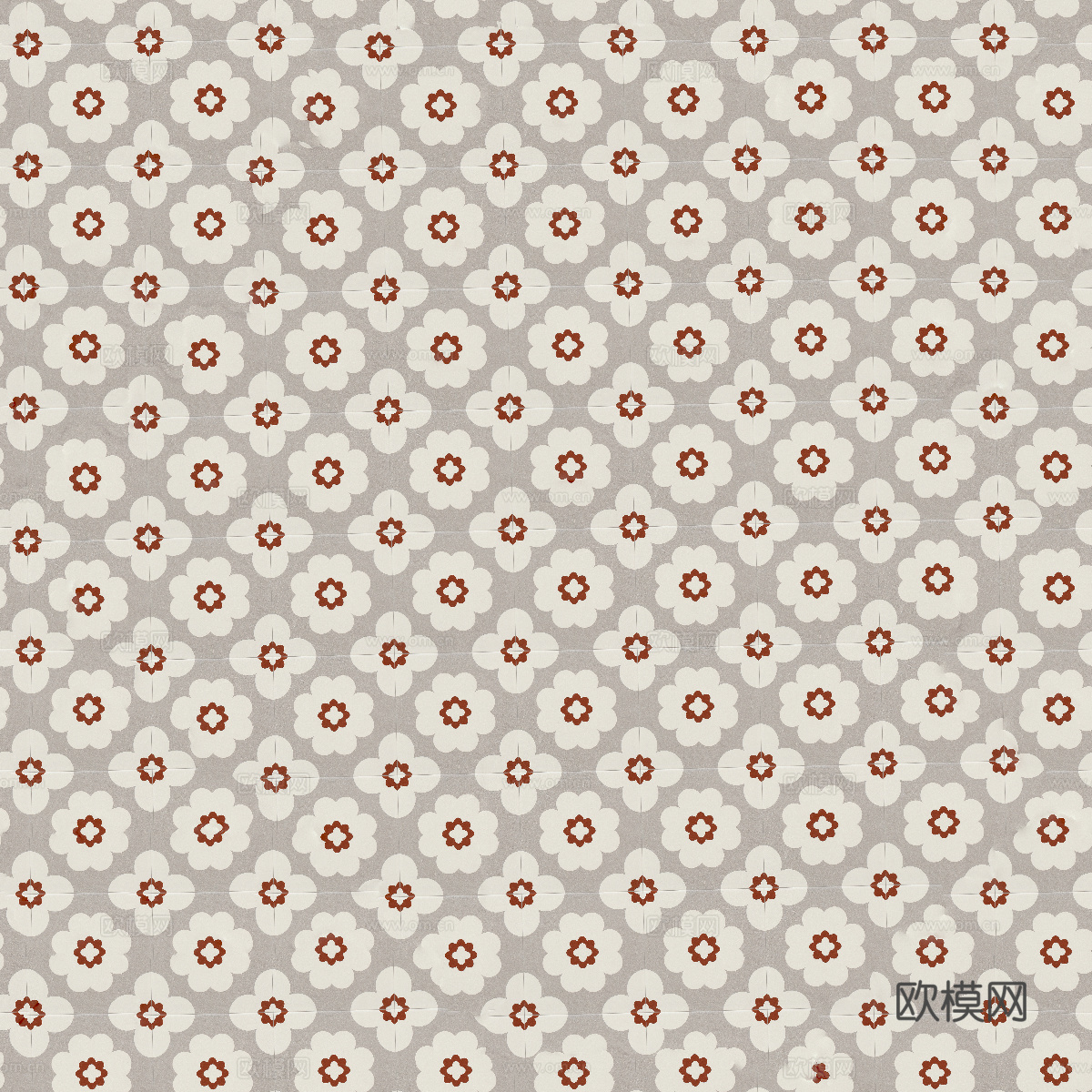 无缝法式米黄色花砖贴图