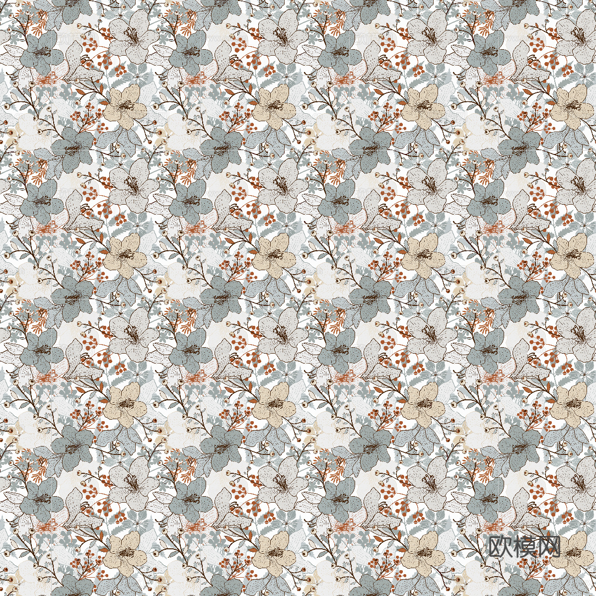 复古植物自然图案花砖瓷砖12