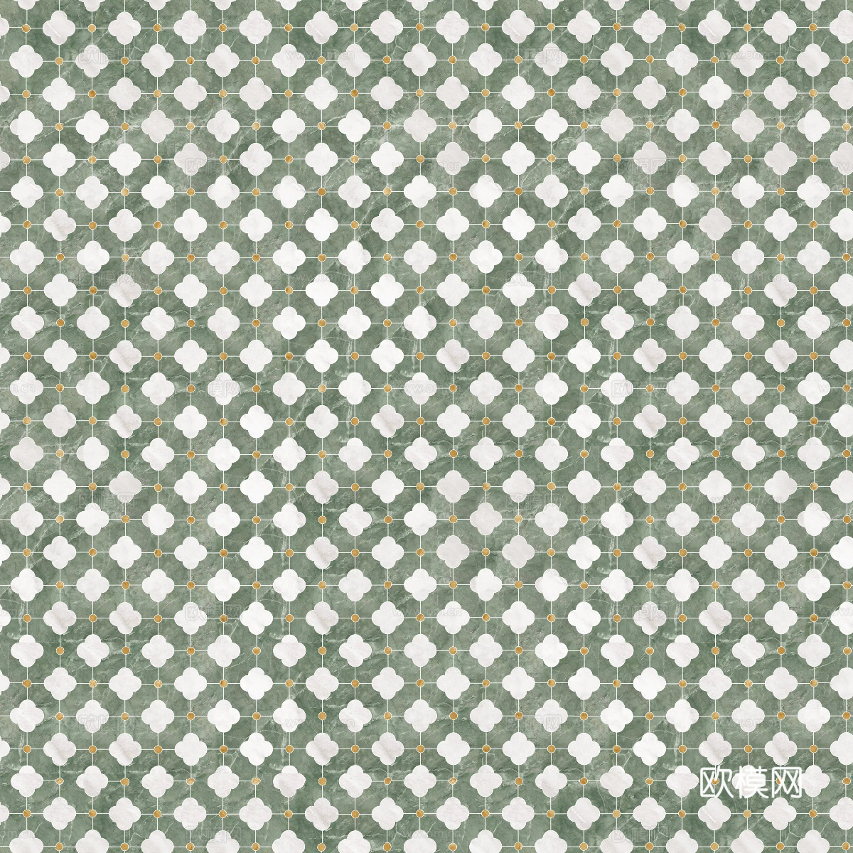 法式中古瓷砖_无缝绿色花砖