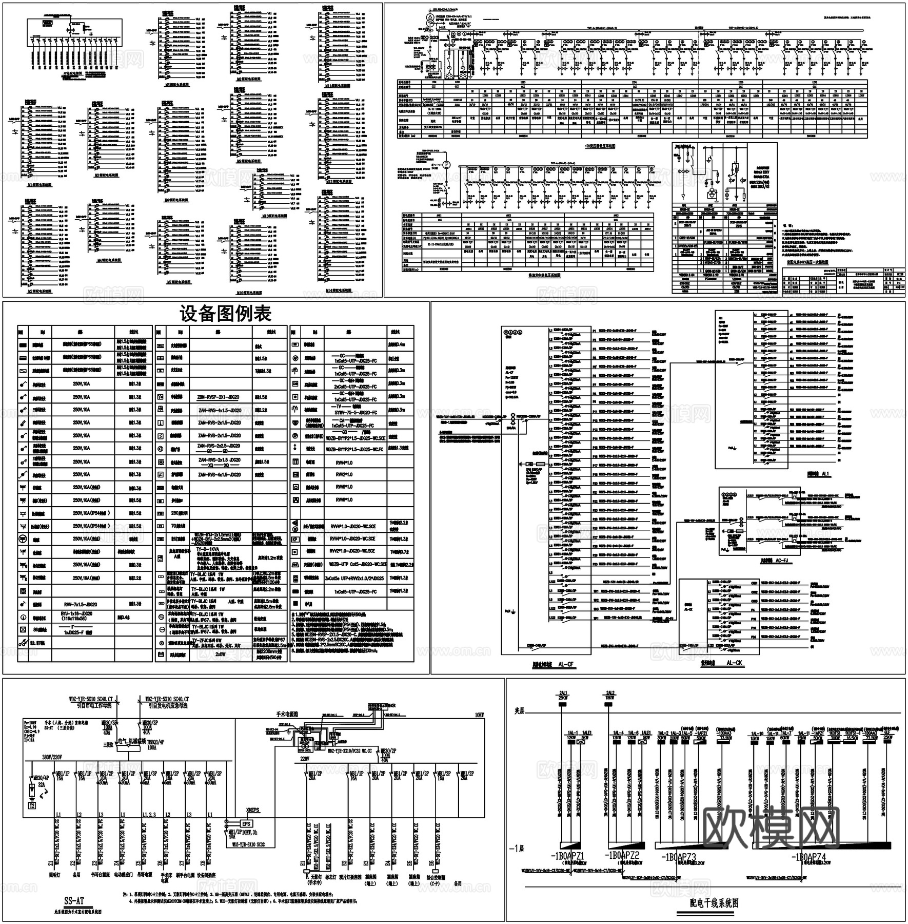 电气系统图强弱电配电箱开关插座电路CAD素材图库cad施工图