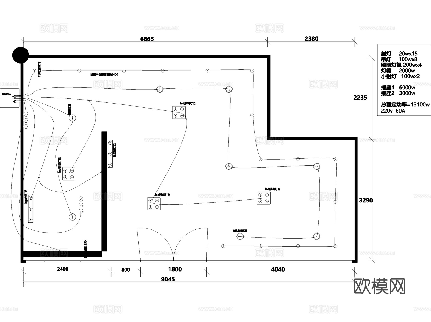 赫斯提亚面包咖啡店室内工装CAD施工图cad施工图