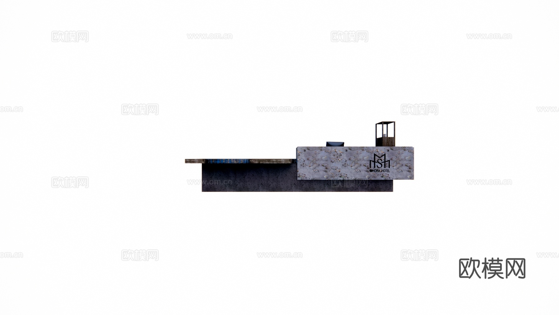 电脑 公司前台 展厅su模型