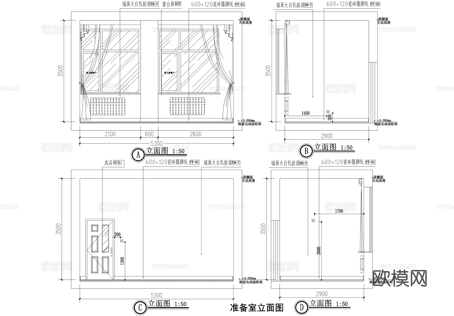 语言教室课堂cad施工图