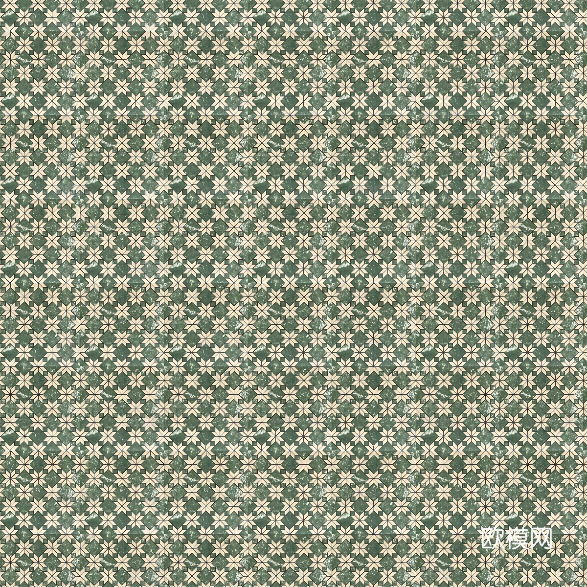 摩洛哥复古彩色花砖贴图