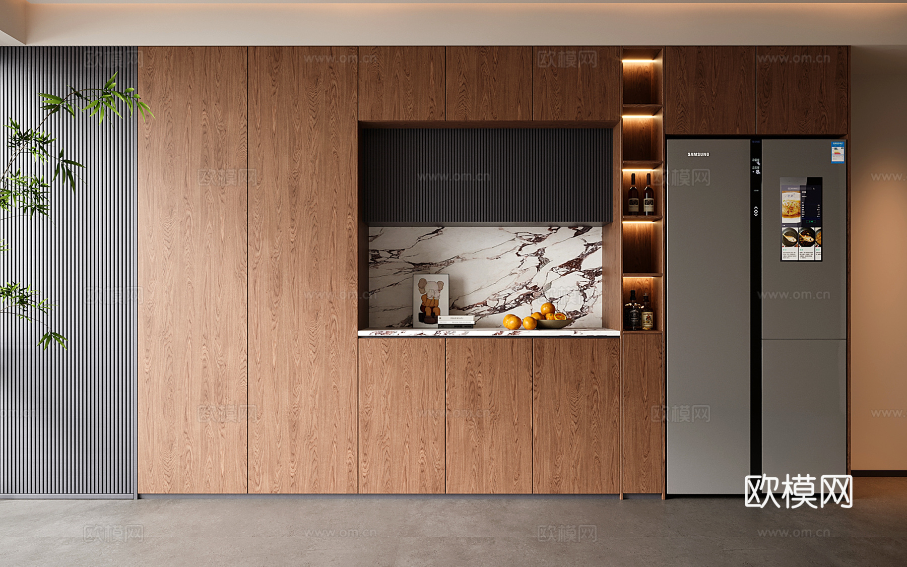 中古现代酒柜 冰箱酒柜su模型
