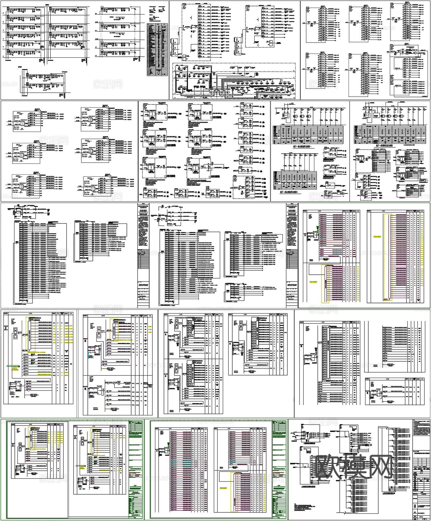 电气系统图强弱电配电箱开关插座电路CAD素材图库cad施工图
