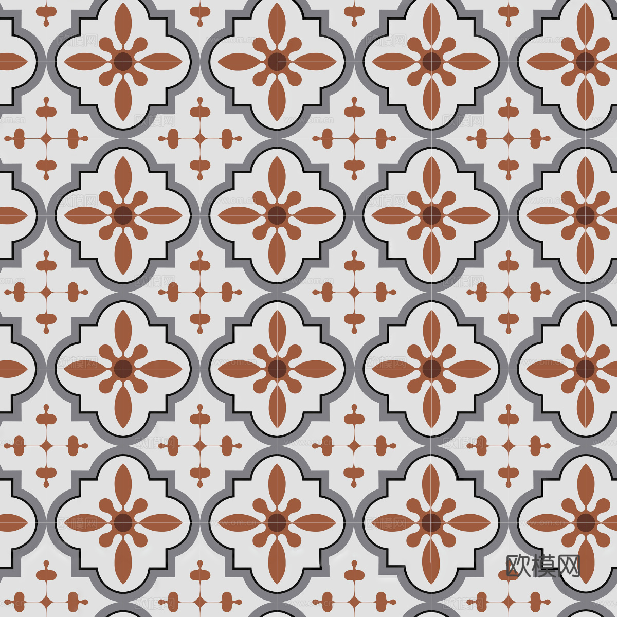 复古几何图案花砖瓷砖，中古奶油仿古砖艺术砖37