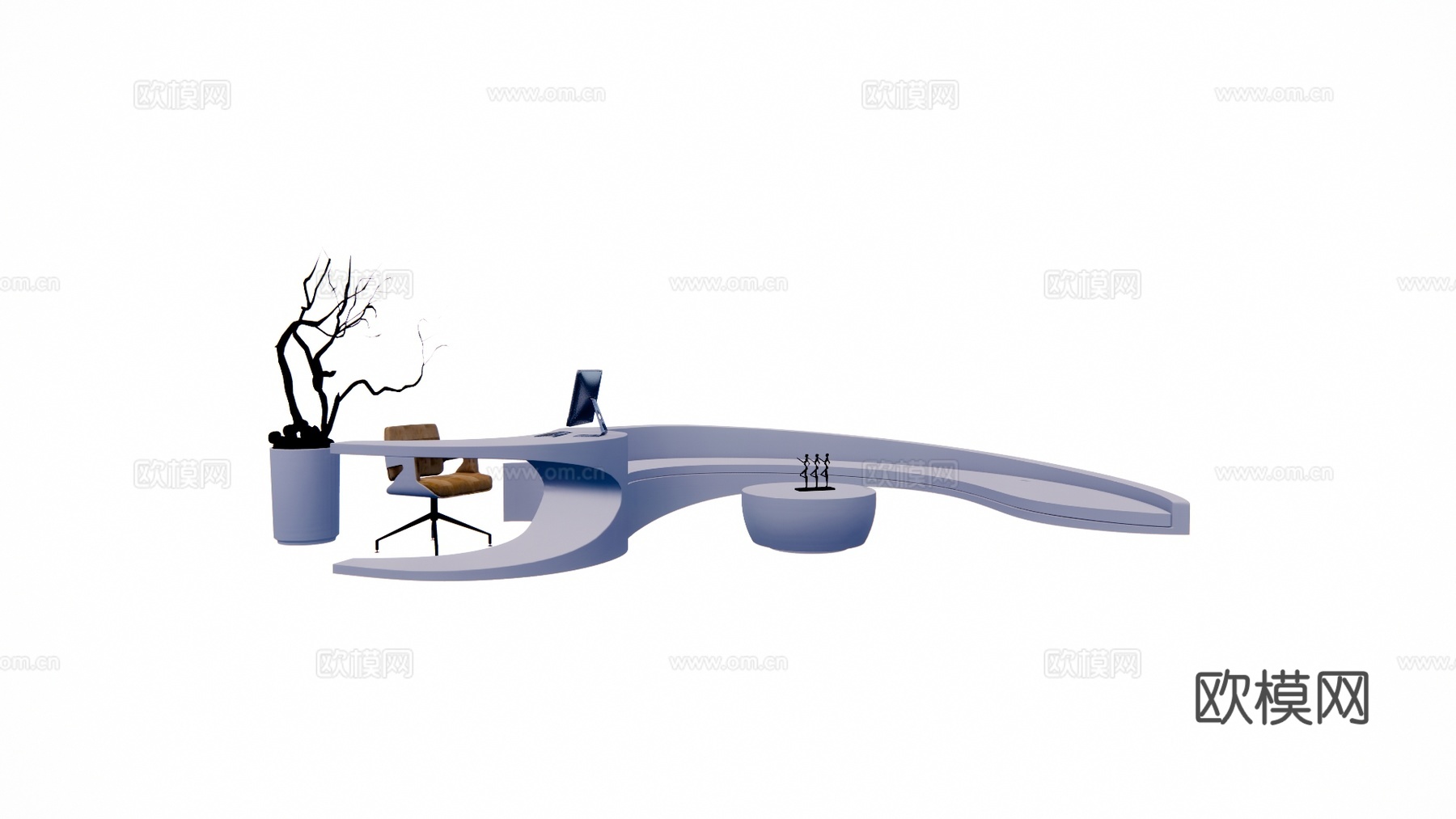 办公空间 办公 接待 公司前台 工装 电脑su模型