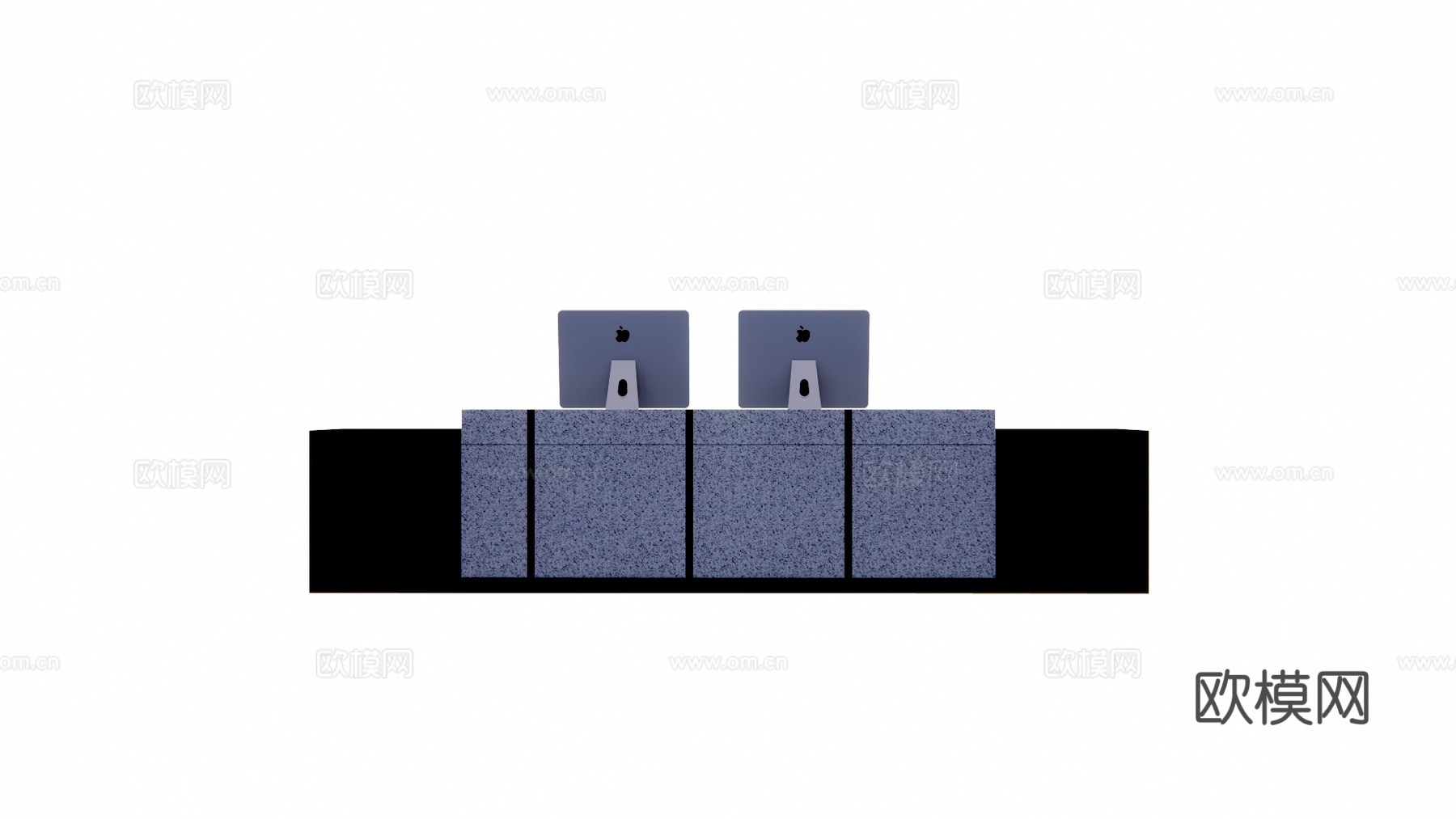 前台 酒店前台 办公室 工位 电脑 前台接待su模型