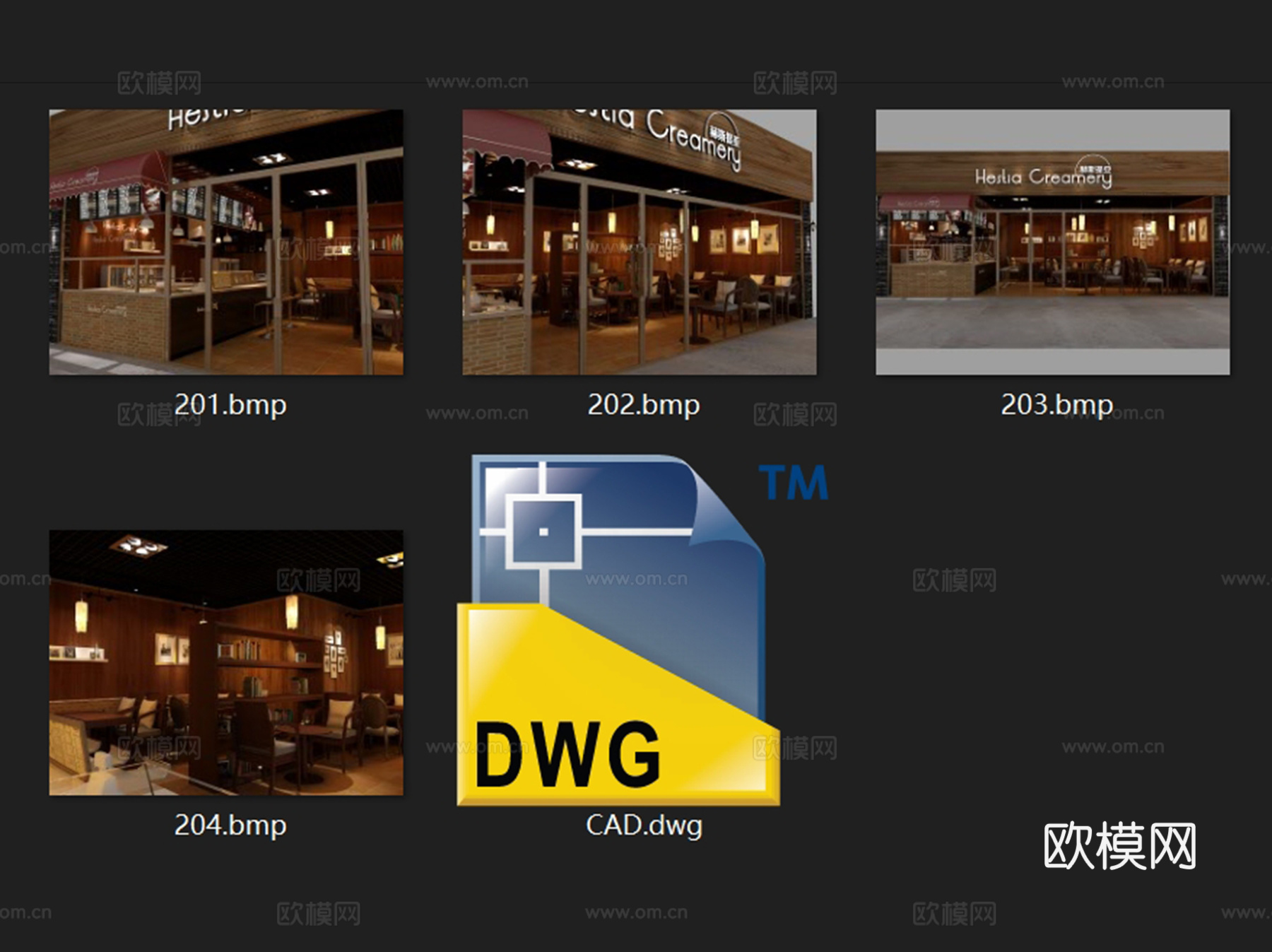 赫斯提亚面包咖啡店室内工装CAD施工图cad施工图