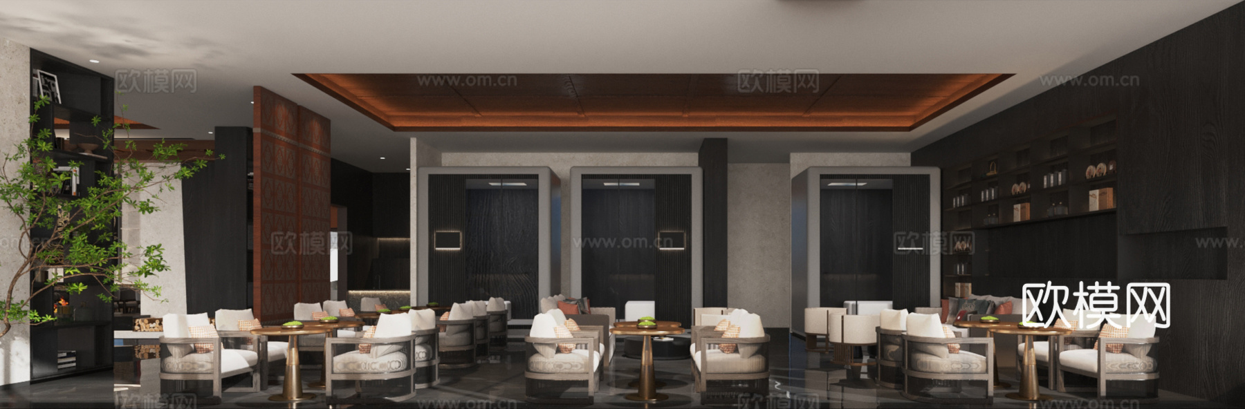 西藏酒店大堂风格3d模型下载（渲染图3）