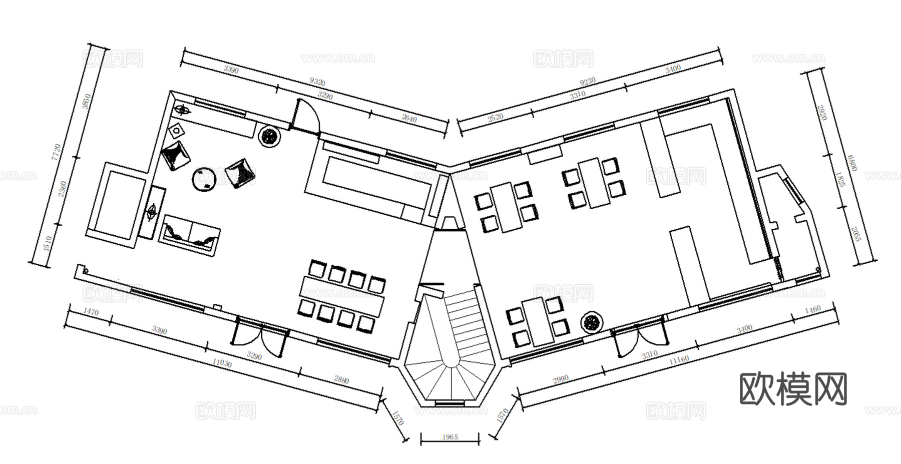 7套现代简约轻奢咖啡店室内CAD施工图最新整理合集cad施工图