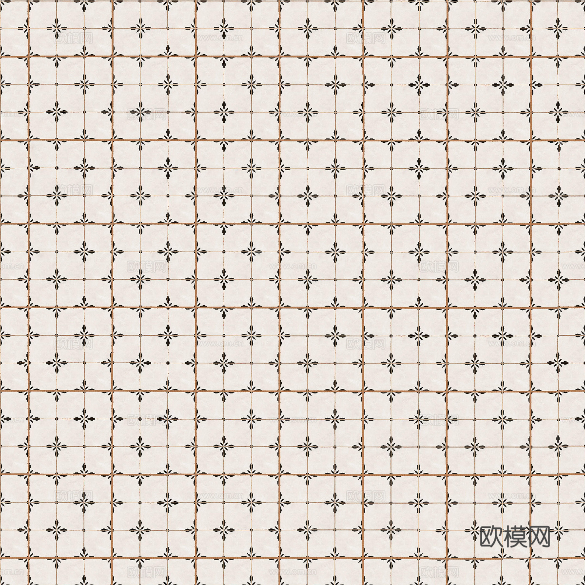 法式复古仿古砖复古彩色花砖贴图 (2)