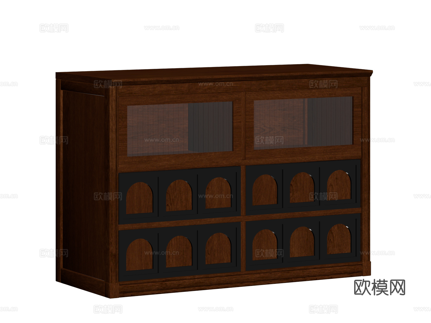 中古法式储物柜 模块斗柜 组合电视柜 置物收纳柜 落地书架su模型