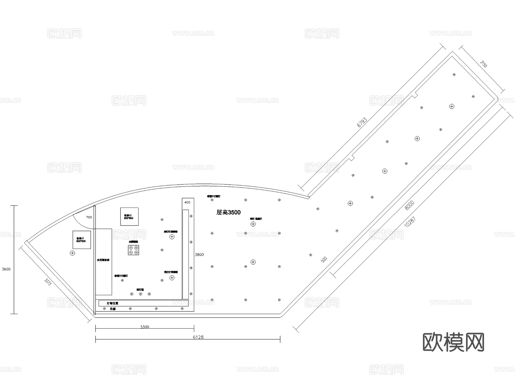 暖心茶语奶茶店室内工装CAD施工图cad施工图