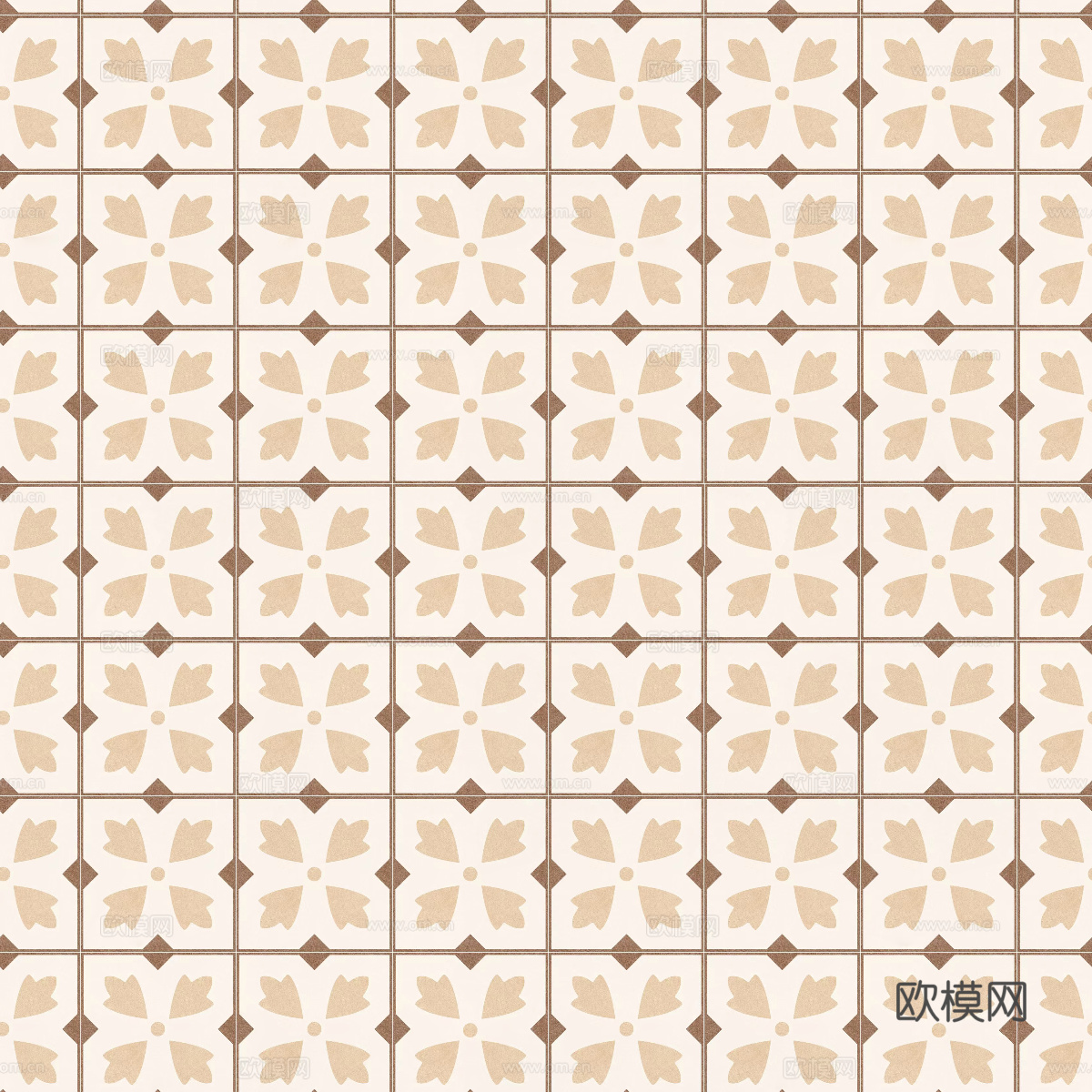 中古奶油仿古砖艺术砖贴图