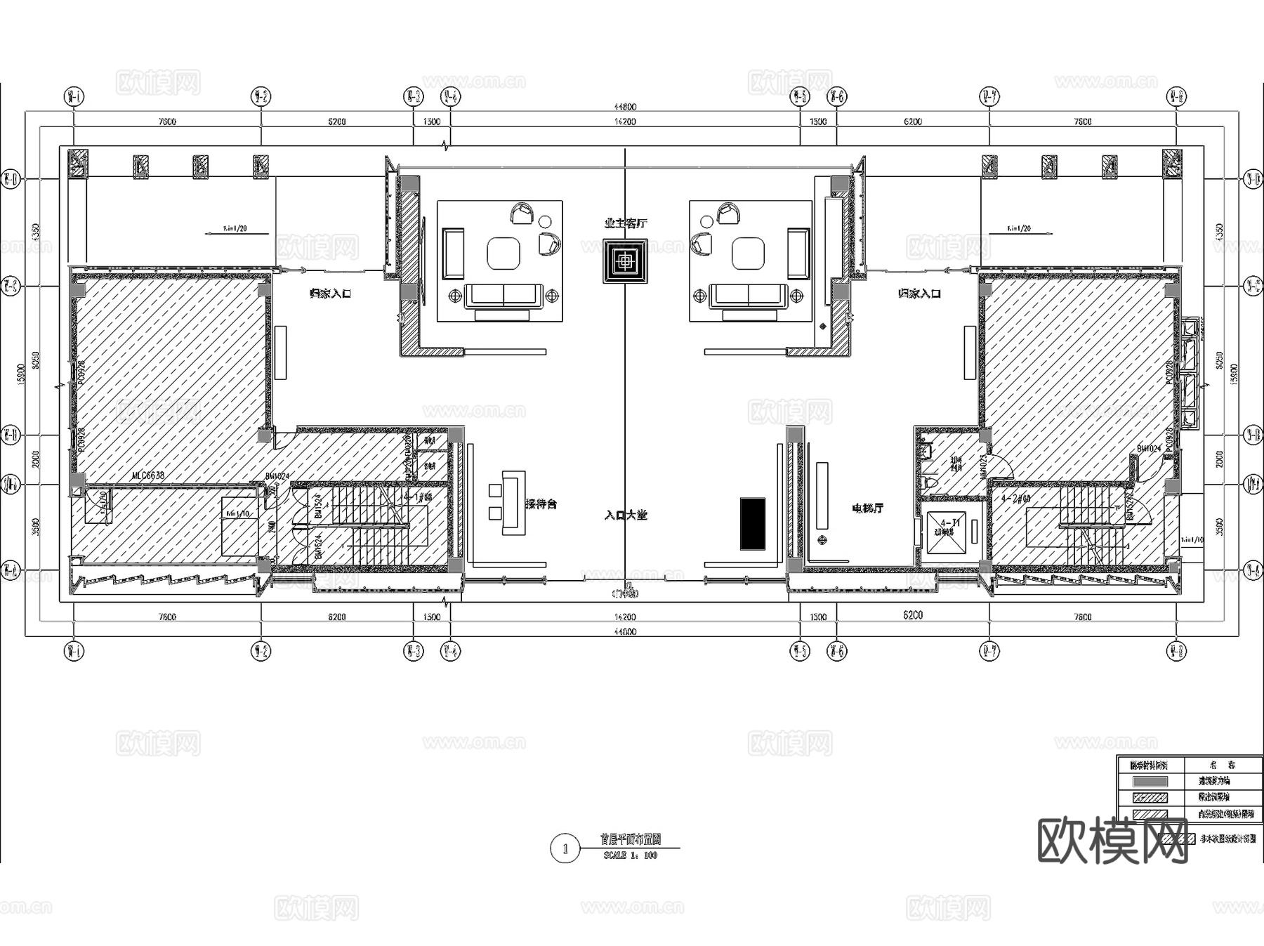 温州华润鹿角湾会所室内工装CAD施工图cad施工图