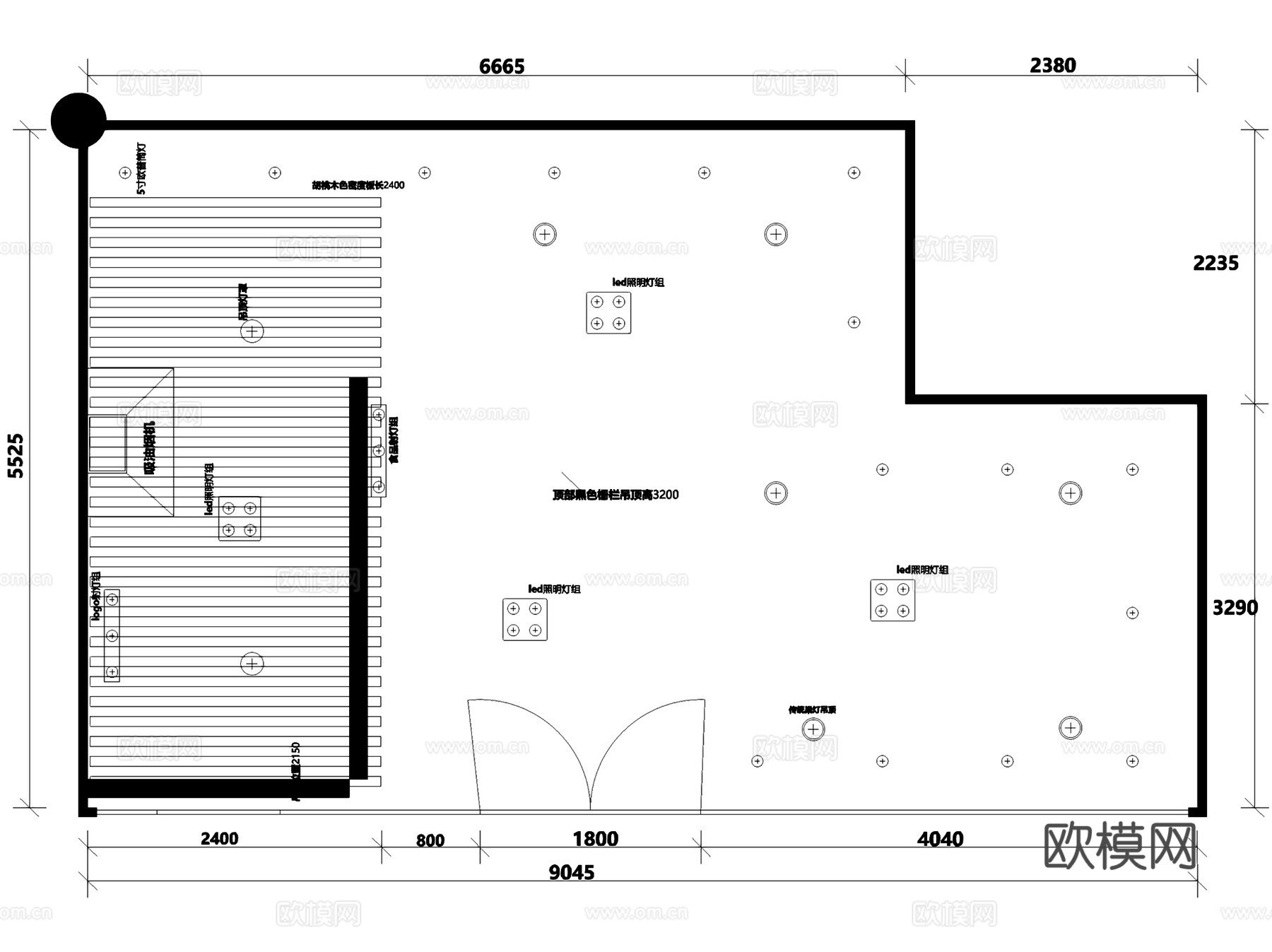 赫斯提亚面包咖啡店室内工装CAD施工图cad施工图