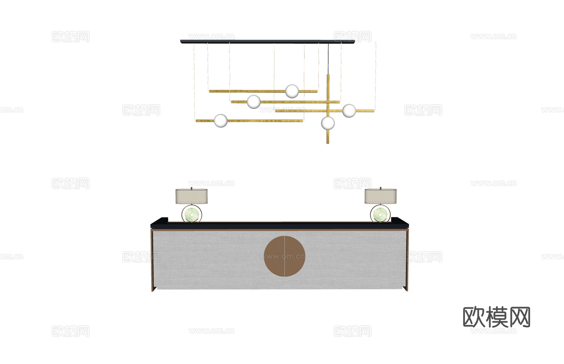 办公室 工位 展厅 电脑 大厅 酒店前台su模型