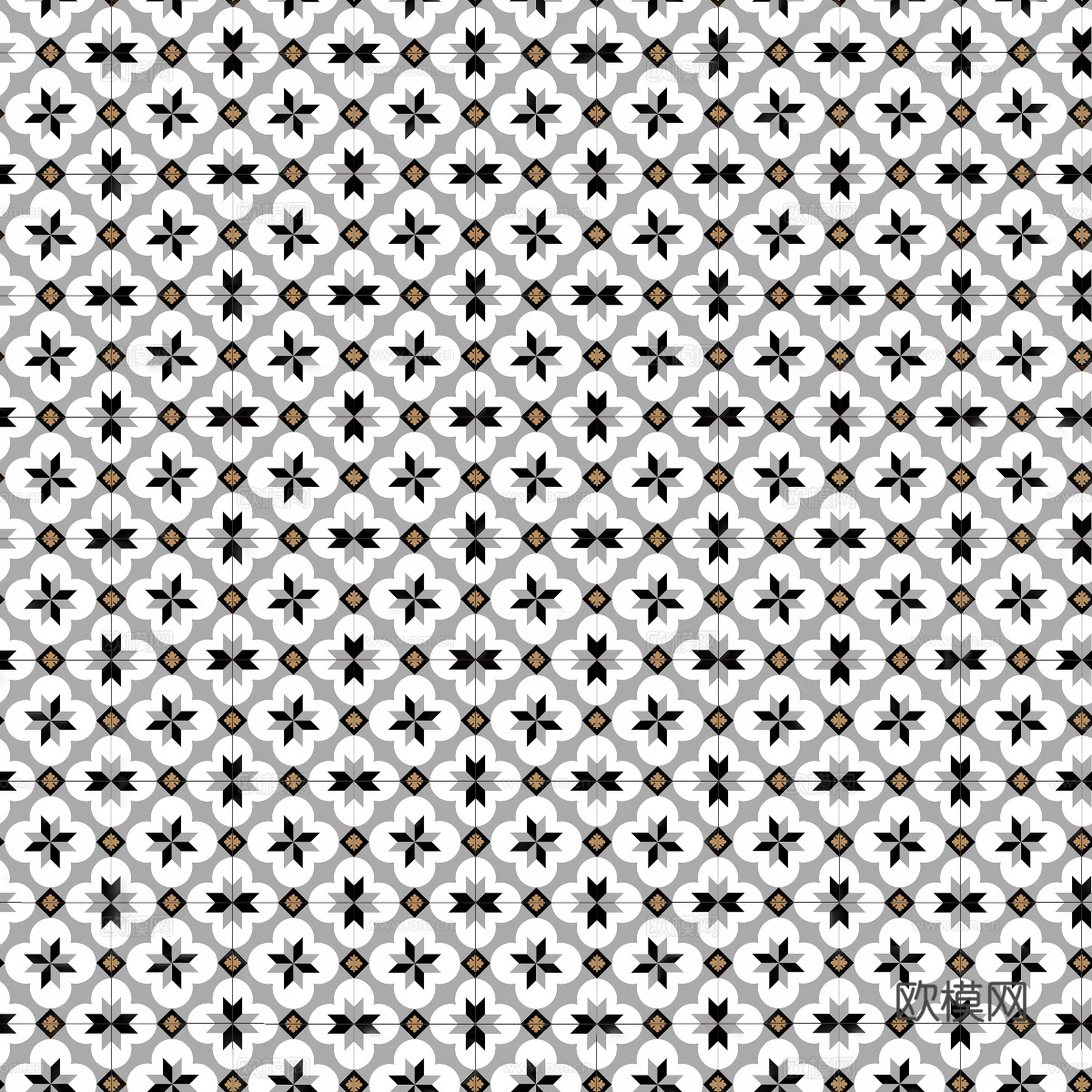 复古几何图案花砖瓷砖，中古奶油仿古砖艺术砖10下载