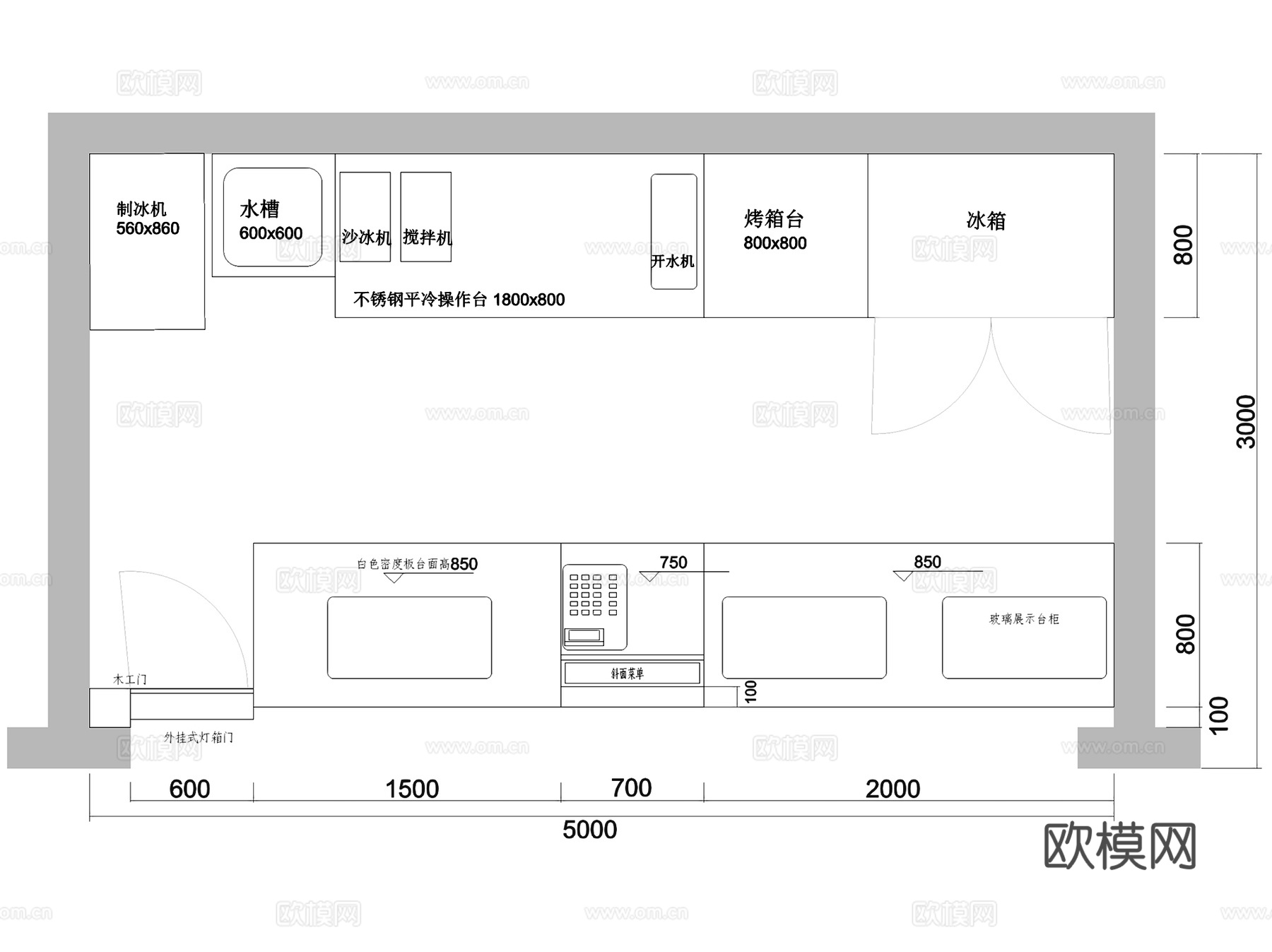 美十佳泰国榴莲酥室内工装CAD施工图cad施工图