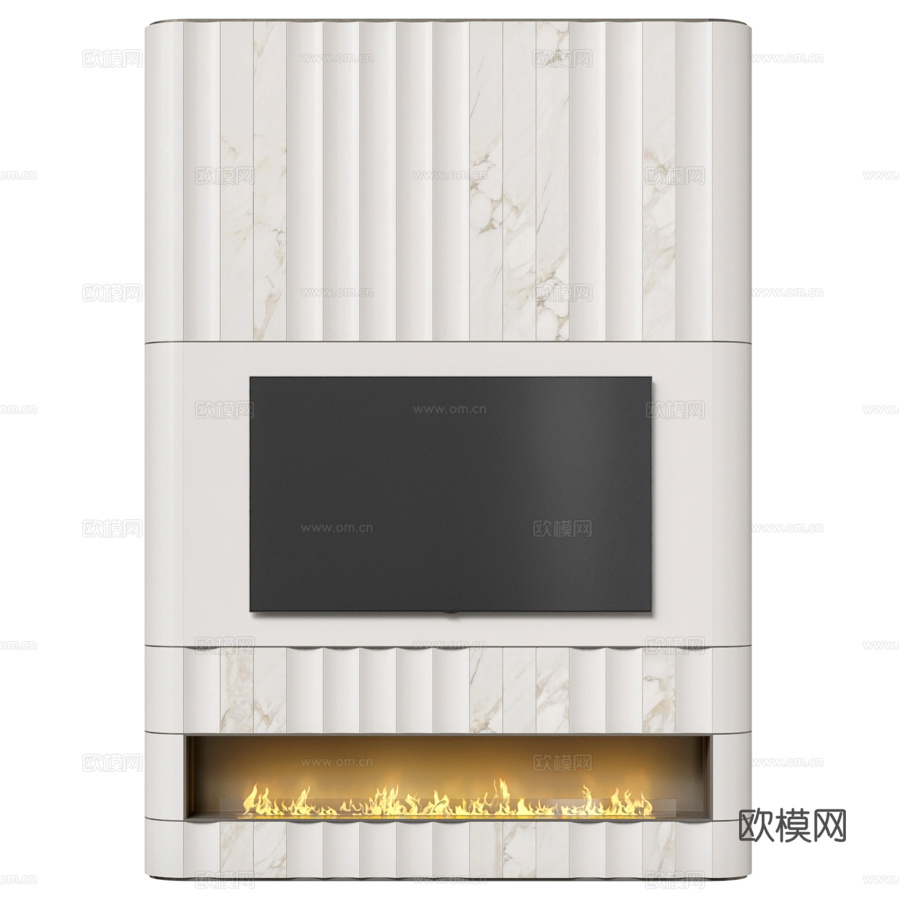 RJ简约电视墙033d模型下载