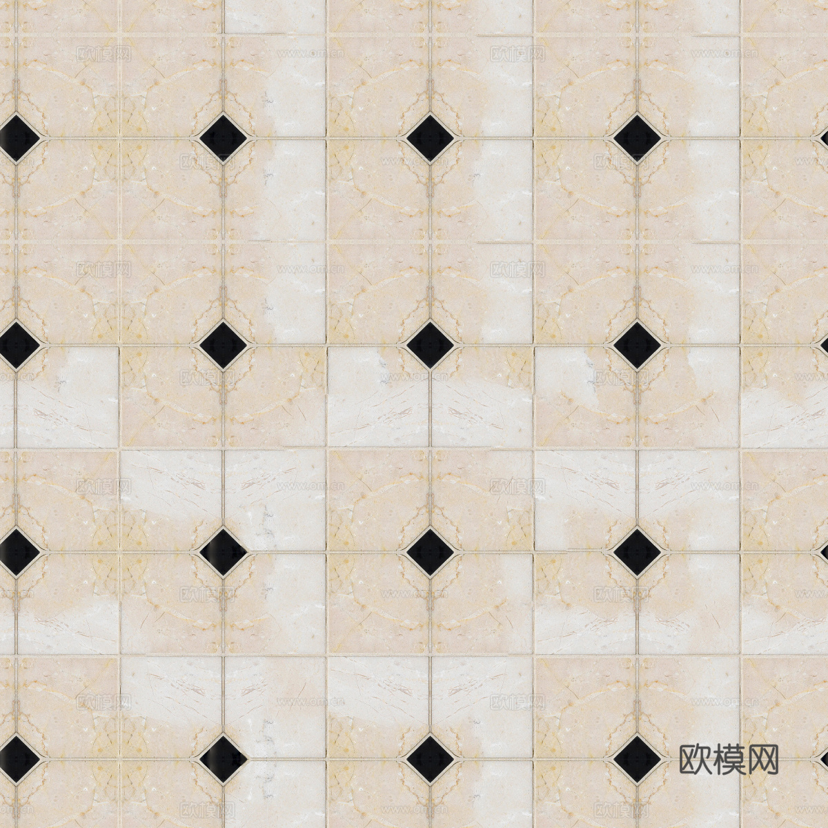 复古几何图案花砖瓷砖，中古奶油仿古砖艺术砖138下载