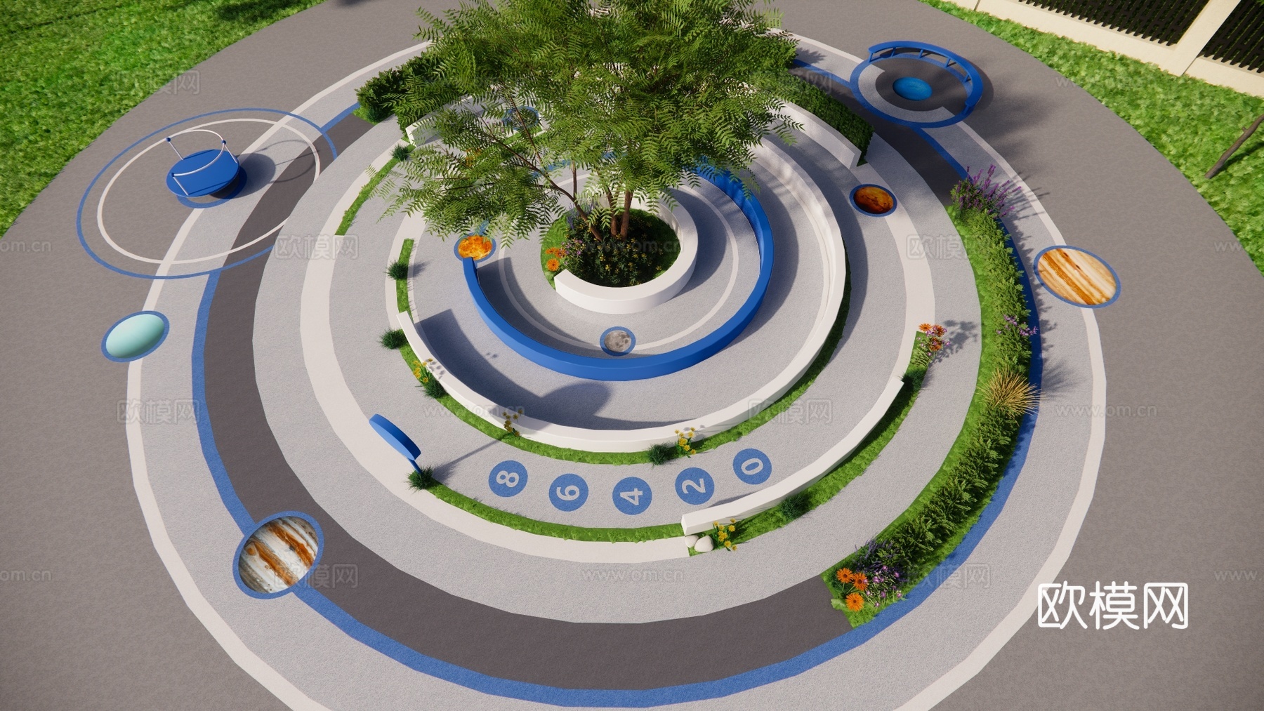 公园景观 口袋公园su模型