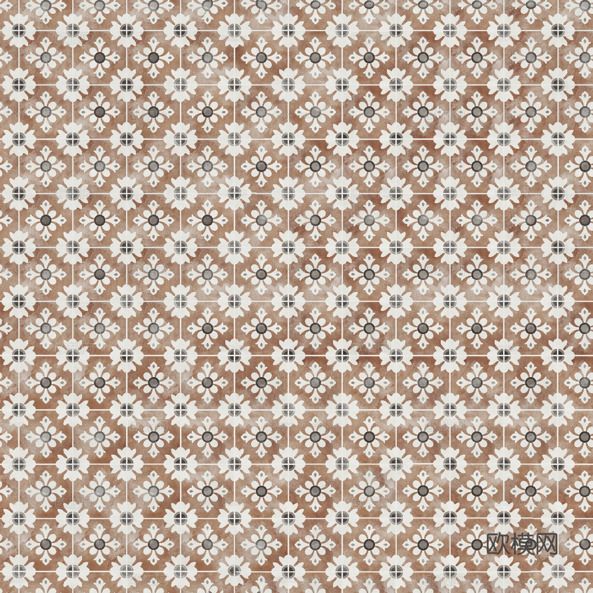 复古几何图案花砖瓷砖，中古奶油仿古砖艺术砖34