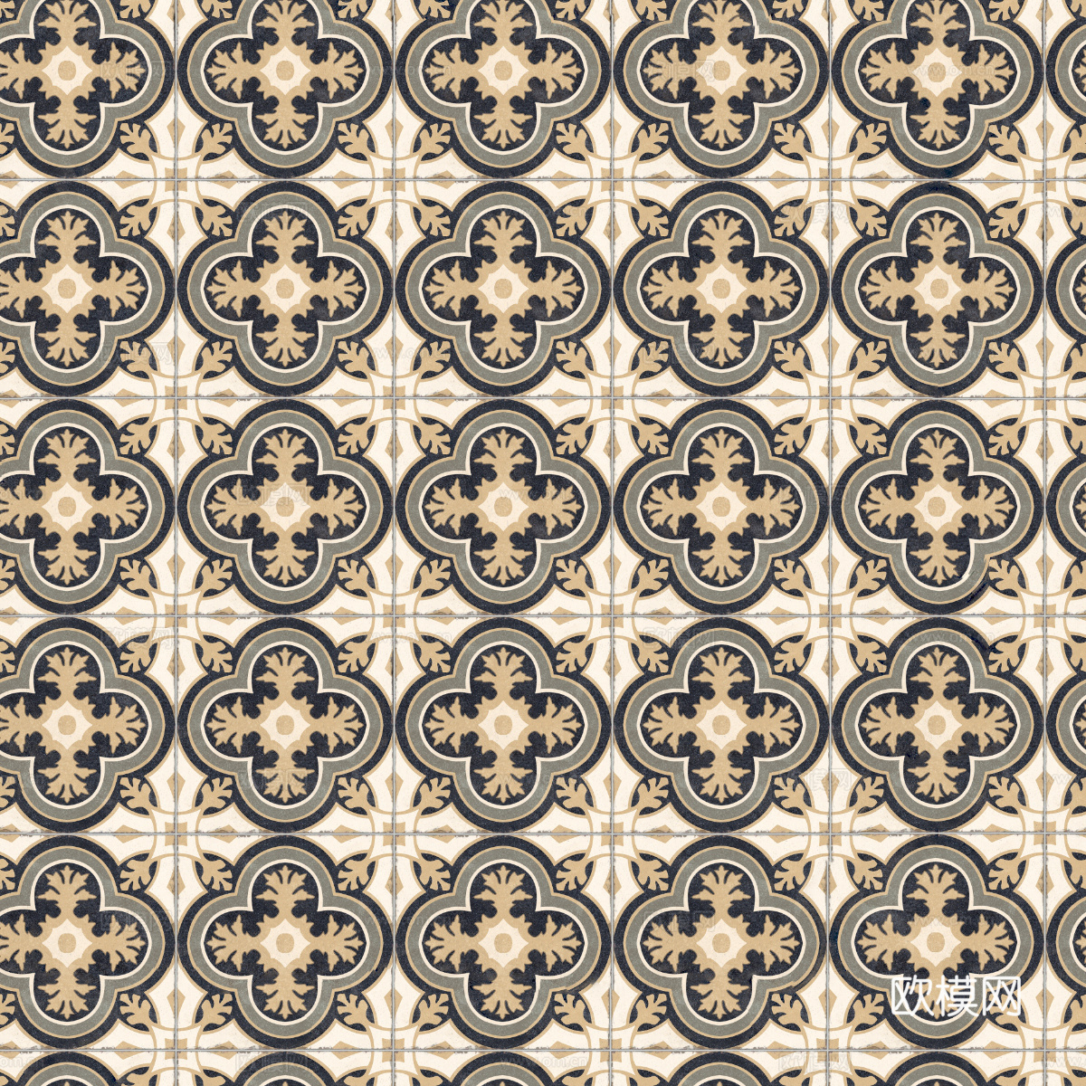 复古几何图案花砖瓷砖，中古奶油仿古砖艺术砖187