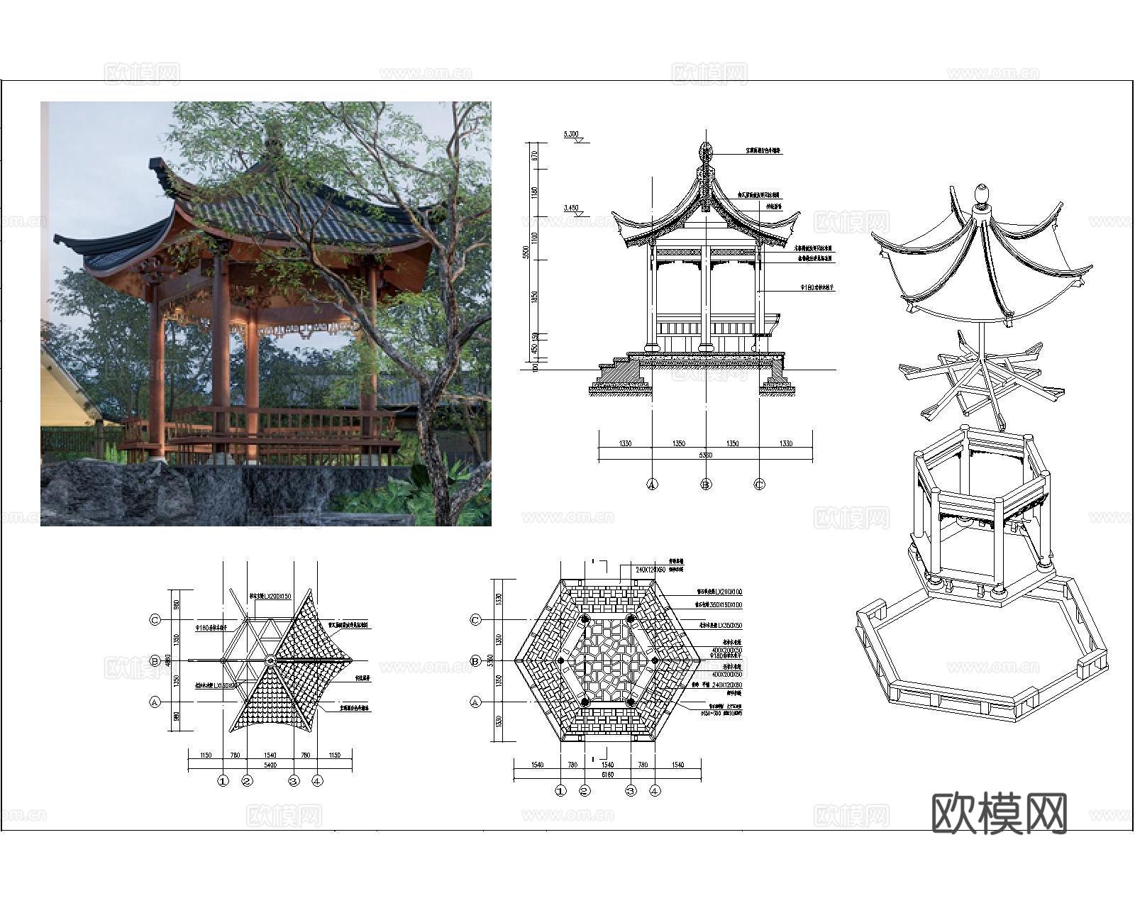 亭子CAD施工图图库cad施工图