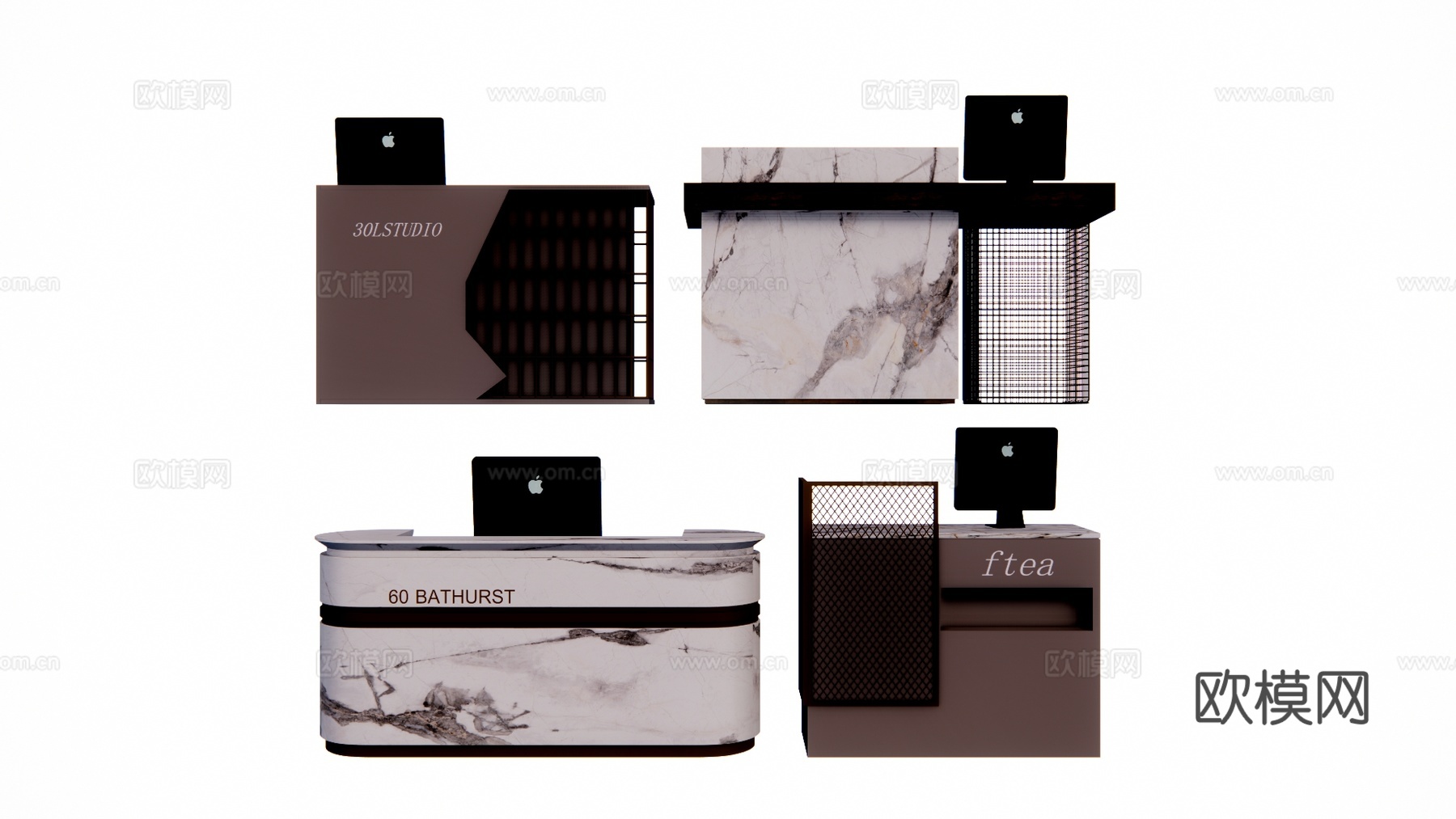 工位 酒店前台 办公室 展厅su模型