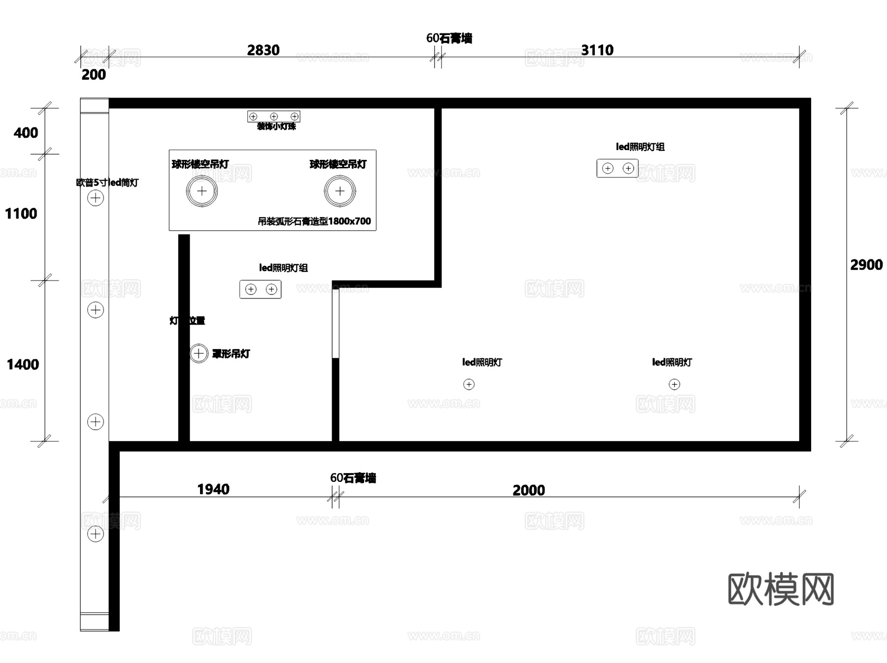 大邻洞首尔啤酒炸鸡店室内工装CAD施工图cad施工图