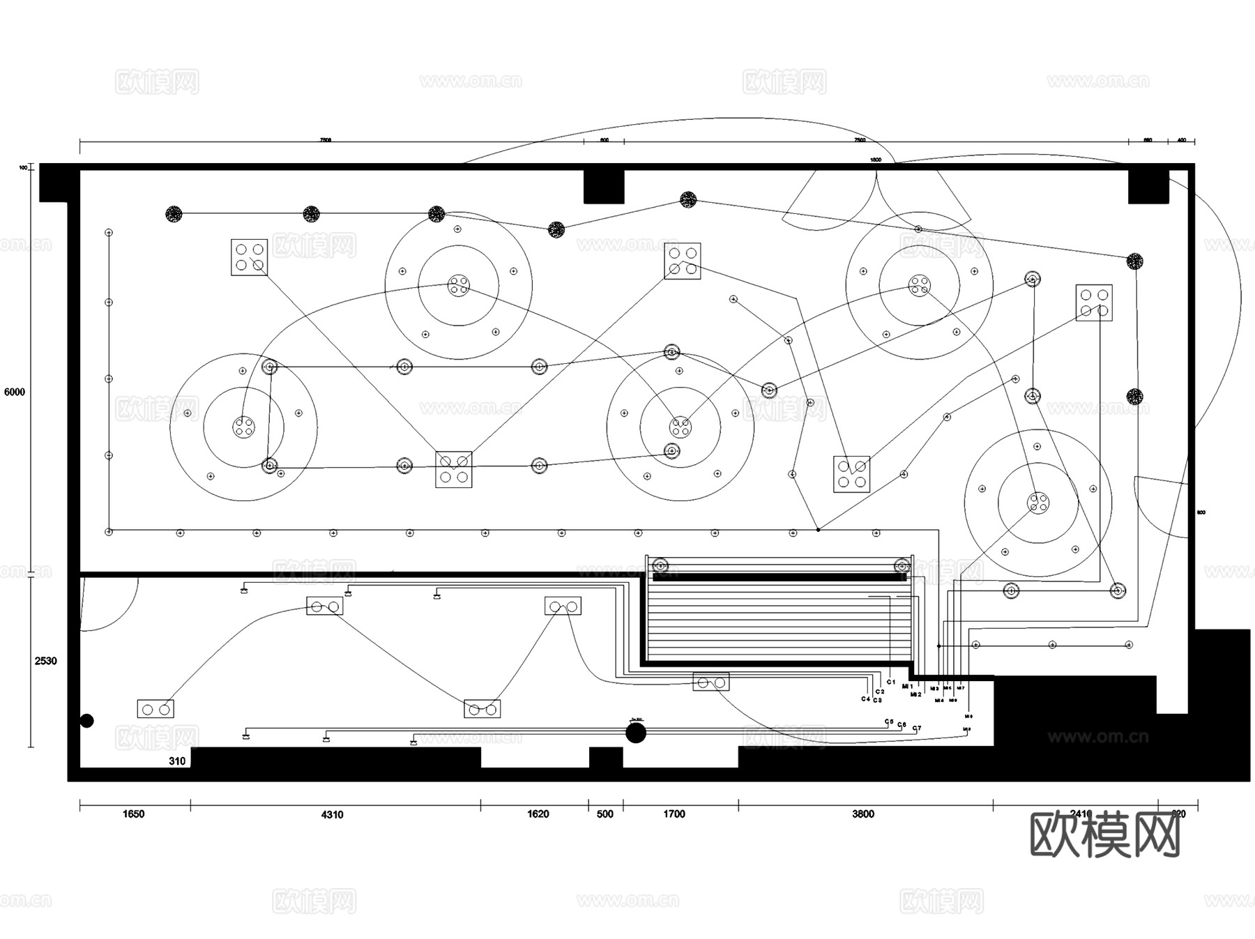 苹果屋韩国芝士年糕火锅店室内工装CAD施工图cad施工图