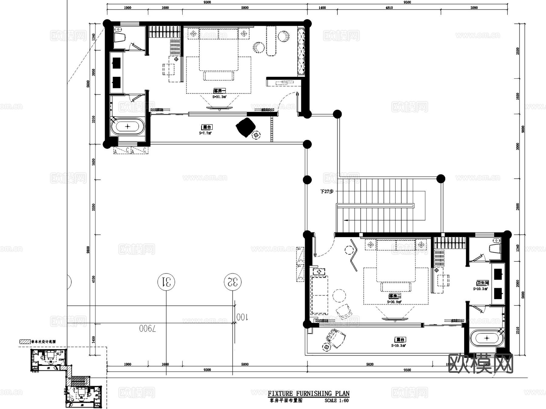 花卉研究所会所室内工装CAD施工图cad施工图