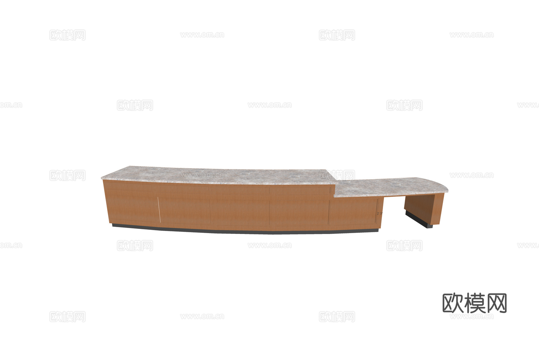 酒店前台 工位 工装su模型