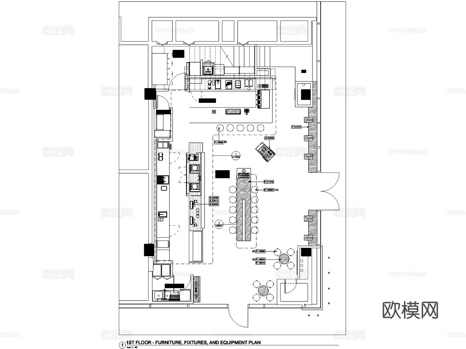 星巴克咖啡杭州阿里猫茂店室内工装CAD施工图cad施工图