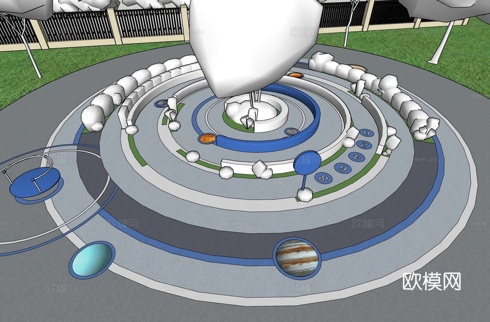 公园景观 口袋公园su模型