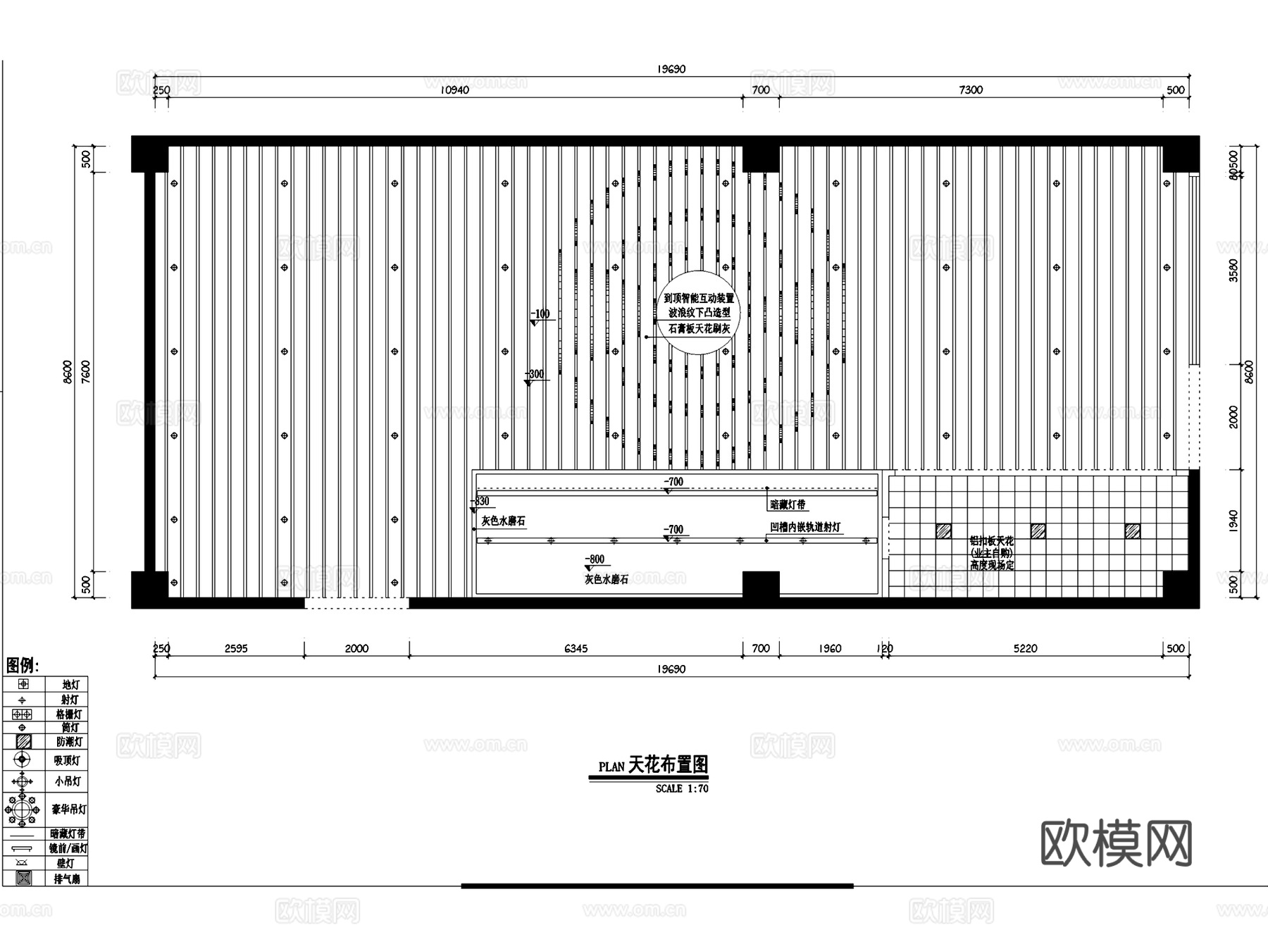 喜茶饮品奶茶店室内工装CAD施工图cad施工图