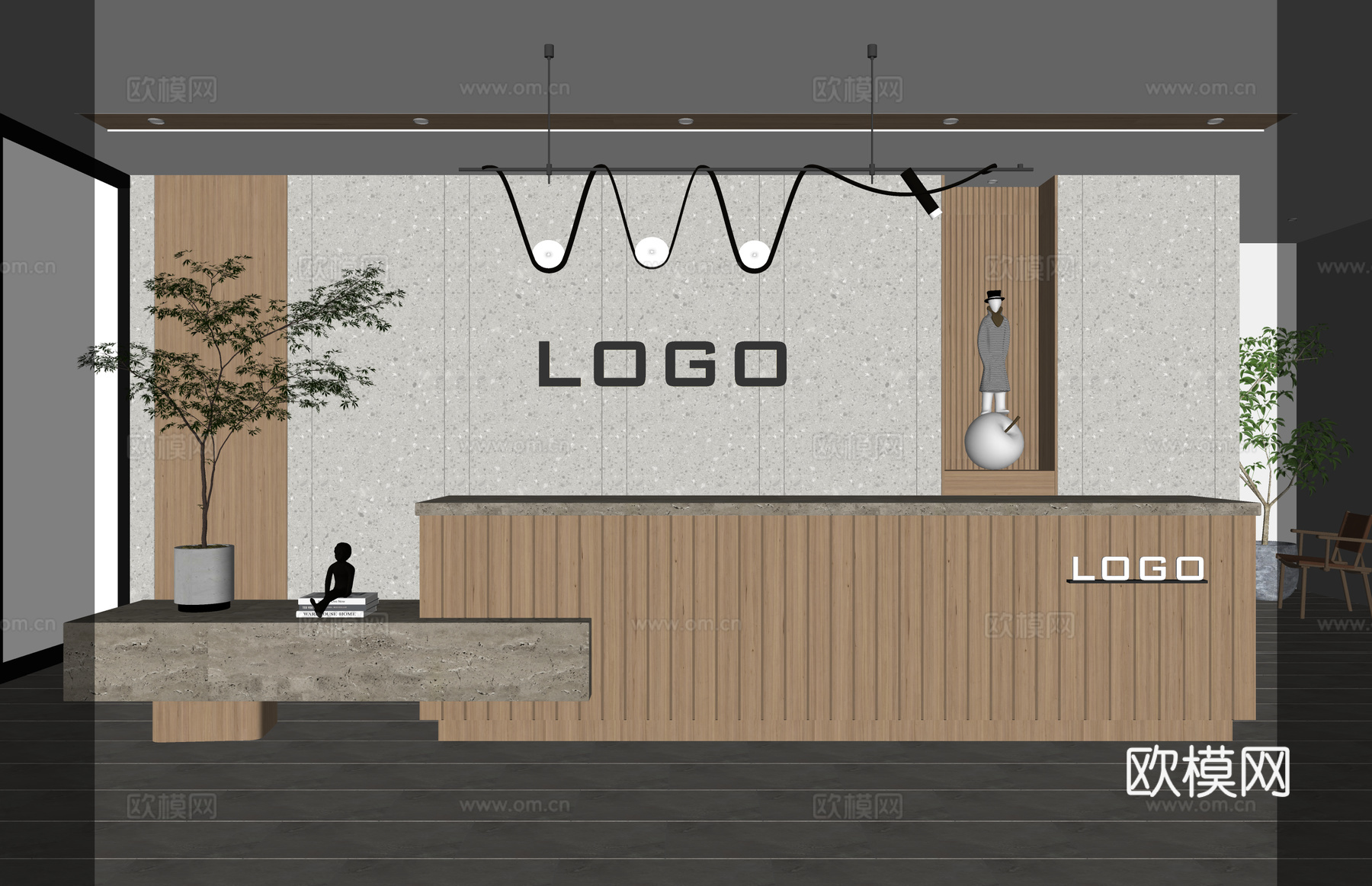 接待 办公室 展厅 办公空间 工位su模型