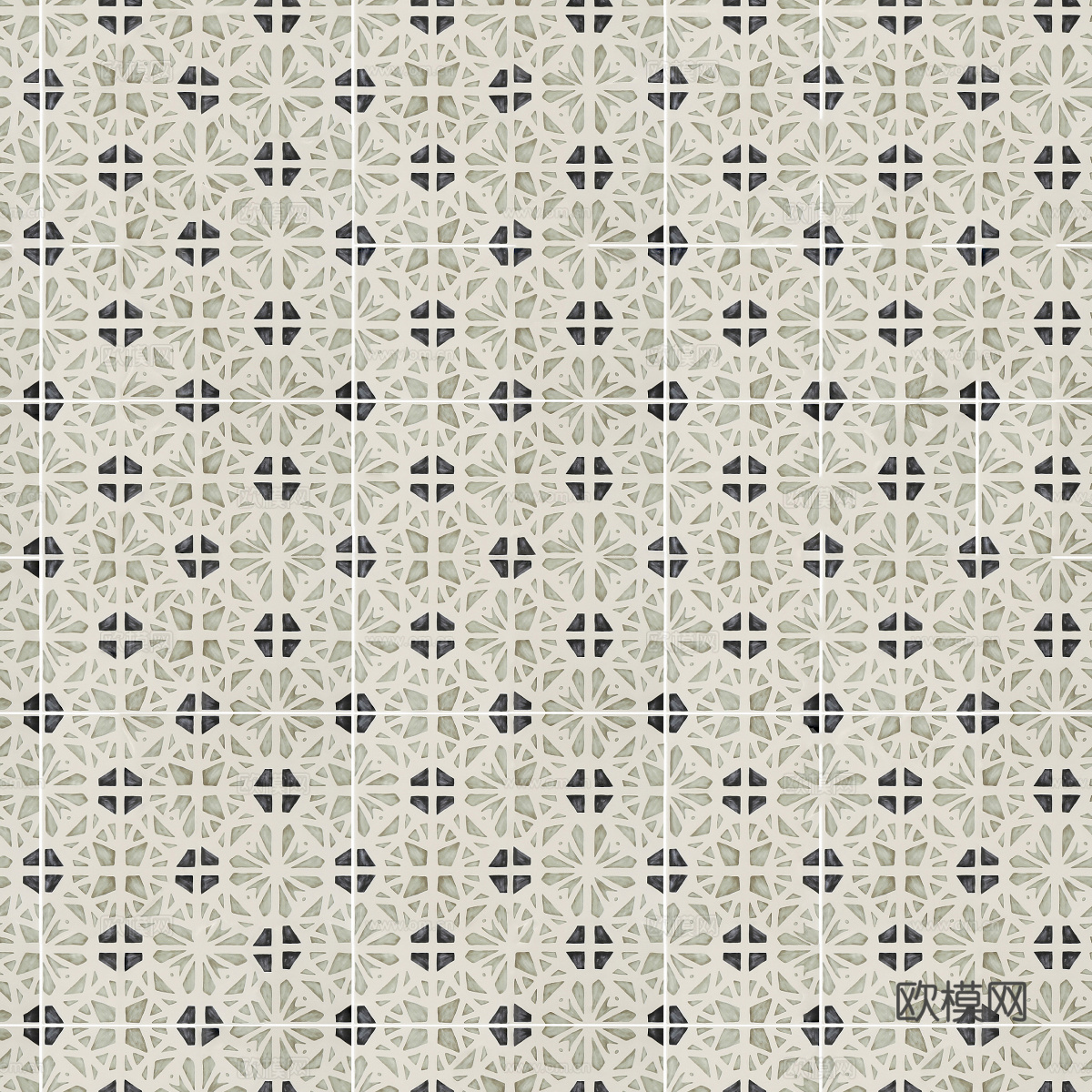中古奶油瓷砖_格子瓷砖贴图