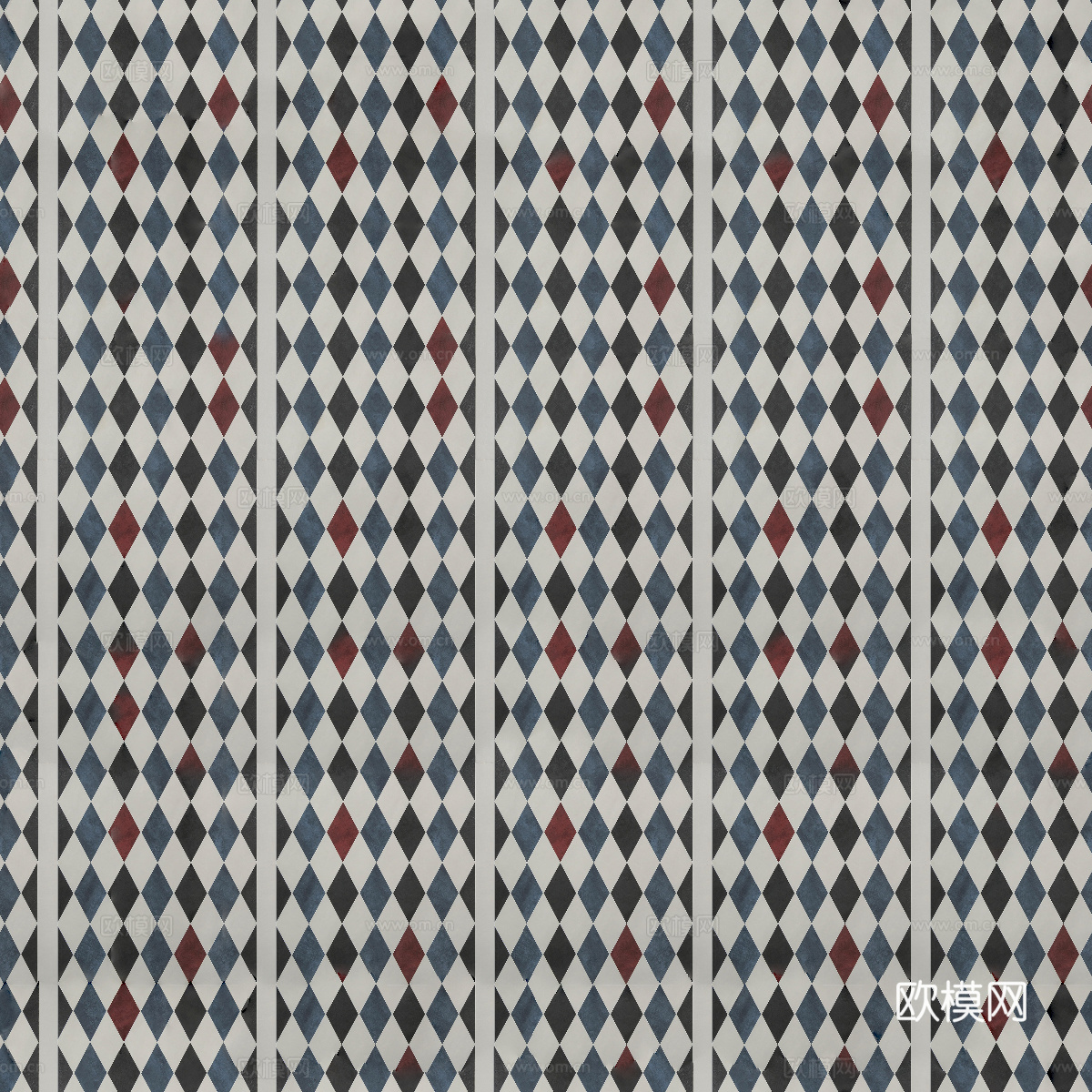 复古几何图案花砖瓷砖，中古奶油仿古砖艺术砖382下载