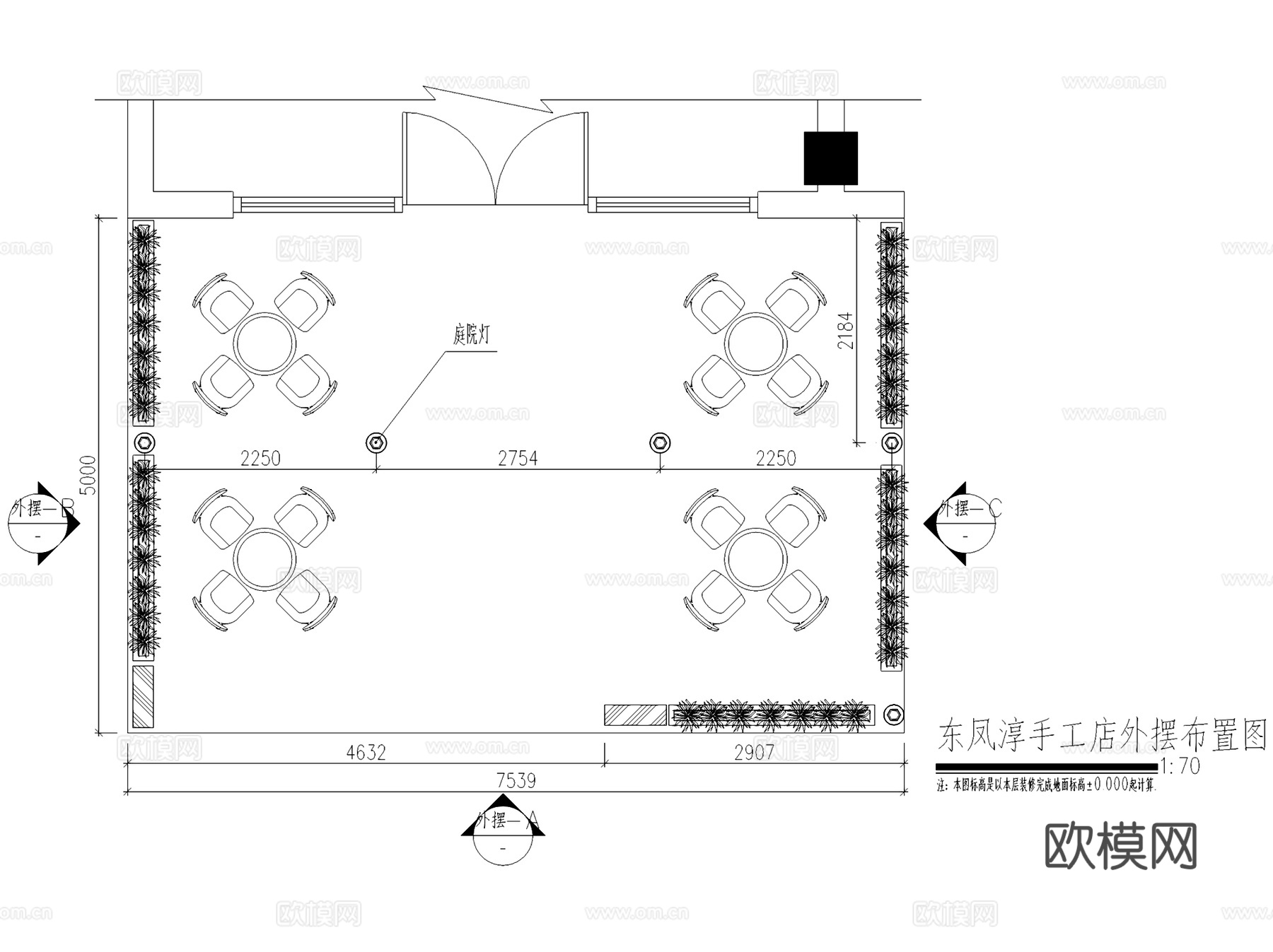 淳手工东凤尚悦广场店奶茶店室内工装CAD施工图cad施工图